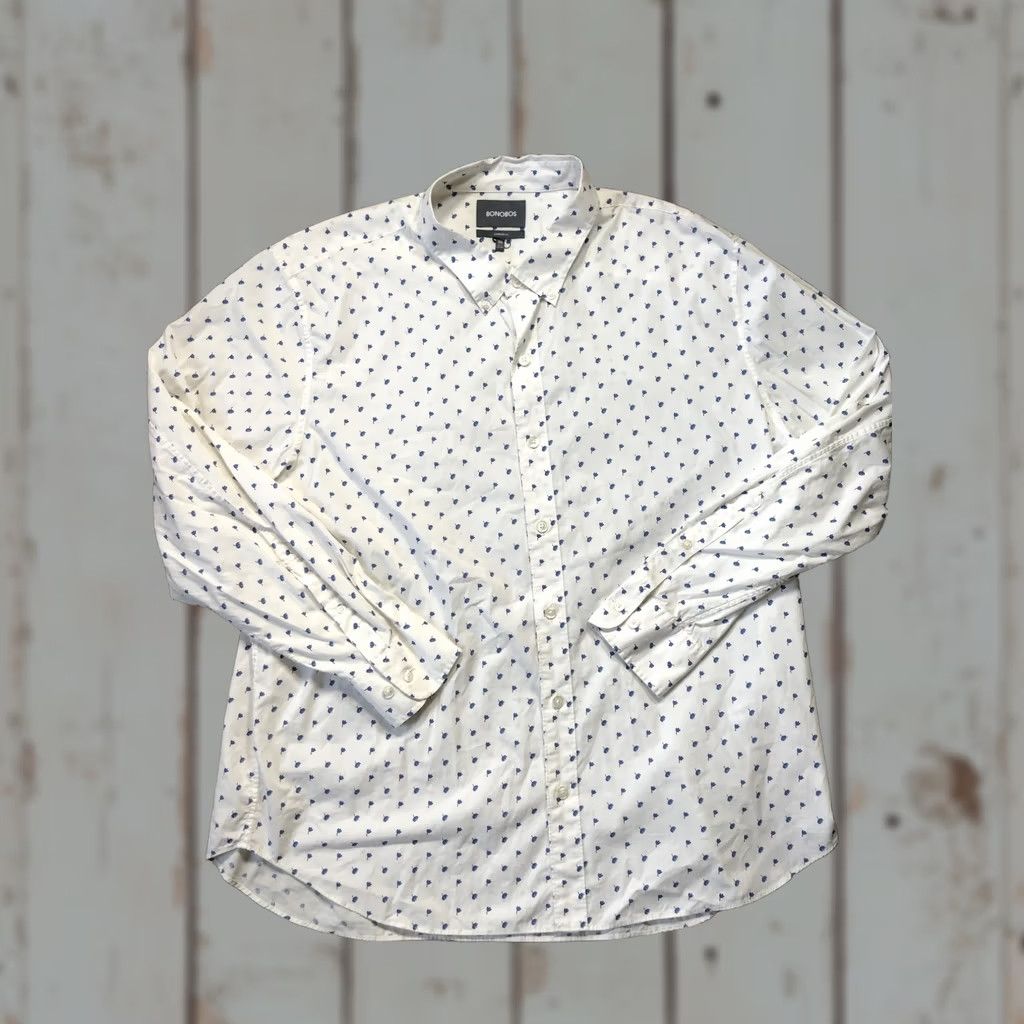 Bonobos Bonobos Shirt Mens 3XL White Floral Print Button-Down Long Sleeve Casual Size US XXL / EU 58 / 5 - 1 Thumbnail