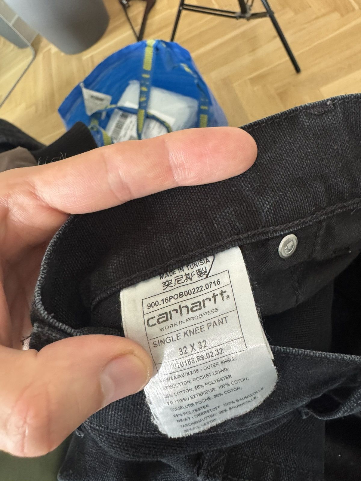 Carhartt Vintage 90s Carhartt Single Knee Washed Black Rare Work Pant Size US 32 / EU 48 - 5 Thumbnail