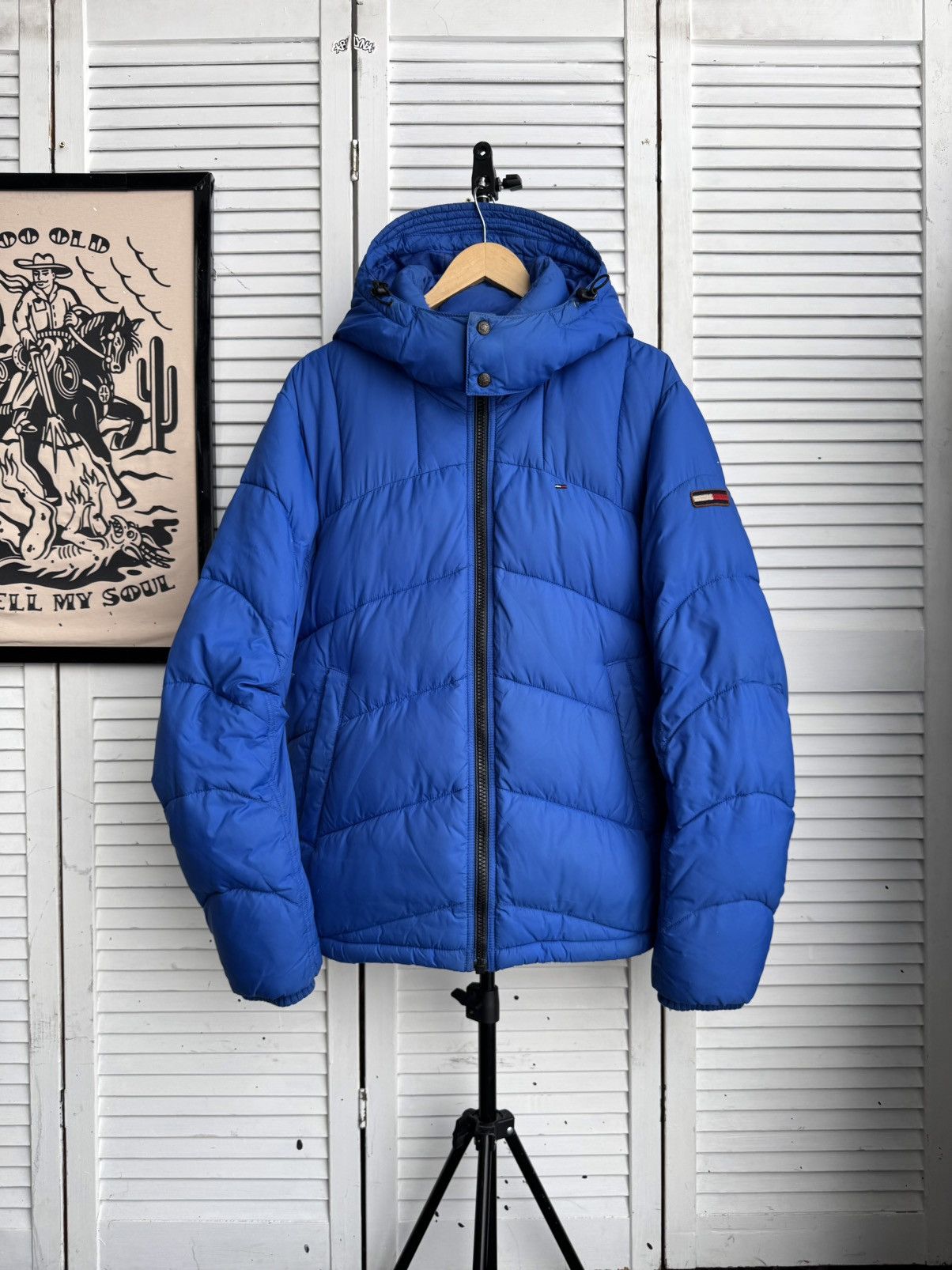 Tommy Hilfiger Vintage Tommy Hilfiger Denim Puffer Jacket Blue Y2K Size US M / EU 48-50 / 2 - 1 Thumbnail
