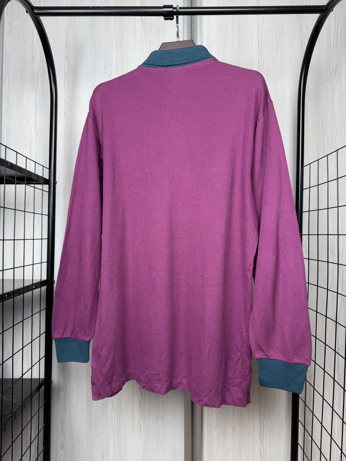 Lacoste Chemise Lacoste 1933 vintage 90s purple green rugby polo Size US XL / EU 56 / 4 - 8 Thumbnail