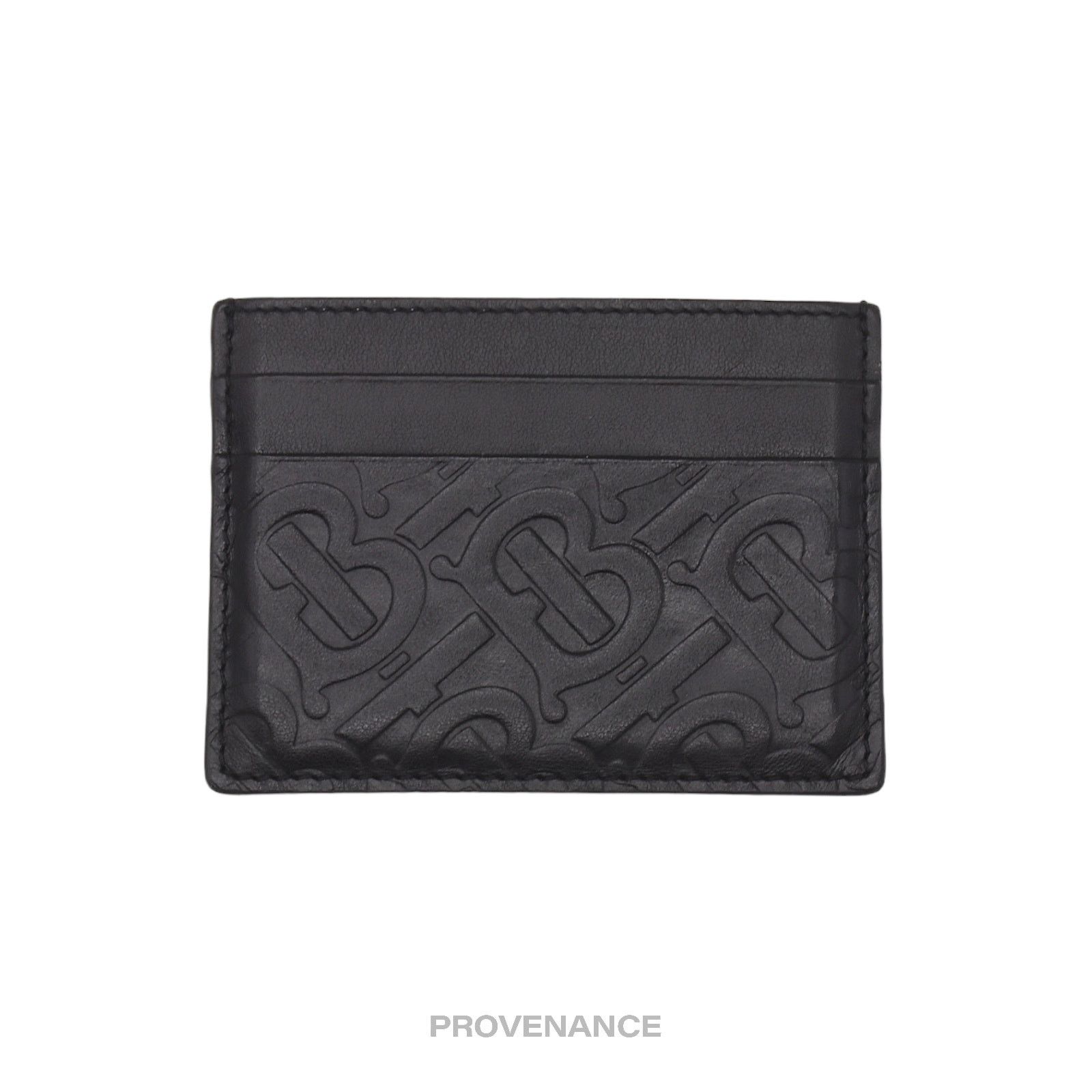 Burberry 🔴 Burberry TB Monogram Card Holder Wallet - Embossed Black Size ONE SIZE - 2 Thumbnail