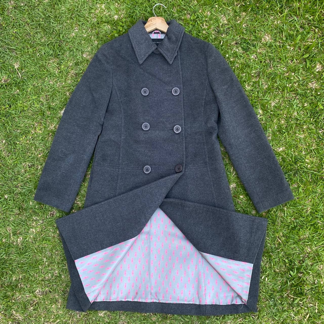 image of Vintage Melrose Wool Long Jacket Coat in Silver, Women's (Size Small)