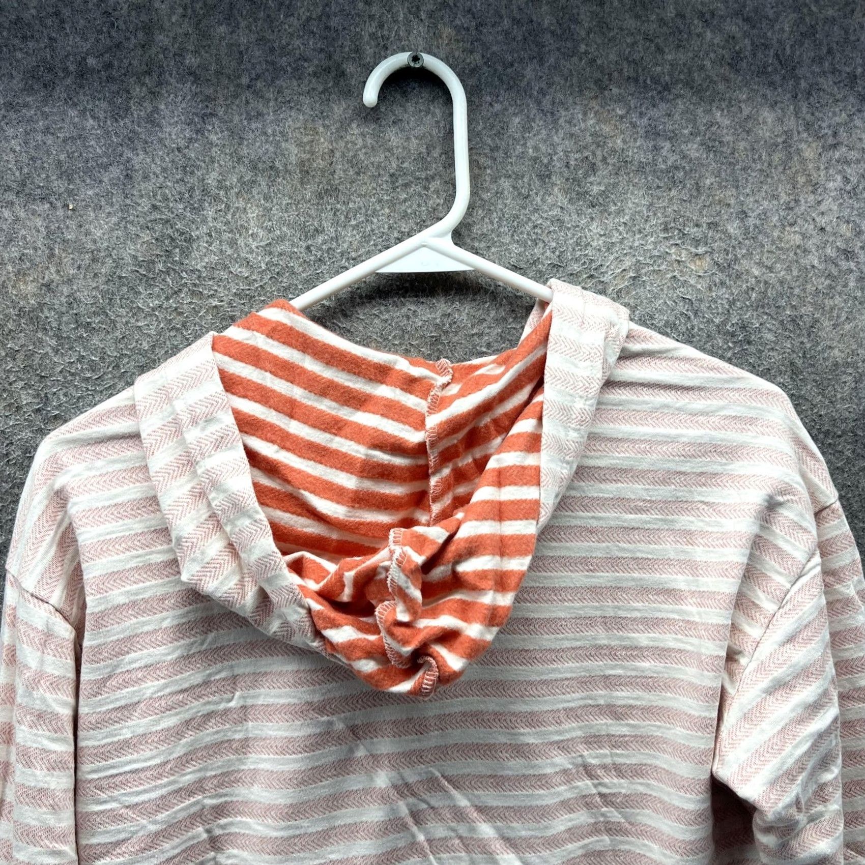 Vintage Columbia Hoodie Womens Medium Pink White Stripe Full Zip Cotton Blend Casual Size M / US 6-8 / IT 42-44 - 2 Thumbnail