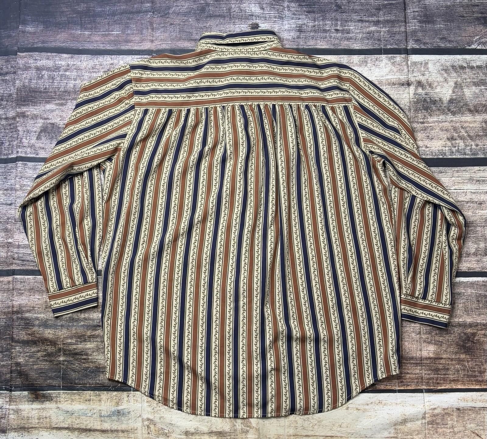 Jantzen VTG Jantzen Shirt Men's XL Striped USA Leaf Vines 80s USA Size US XL / EU 56 / 4 - 3 Thumbnail