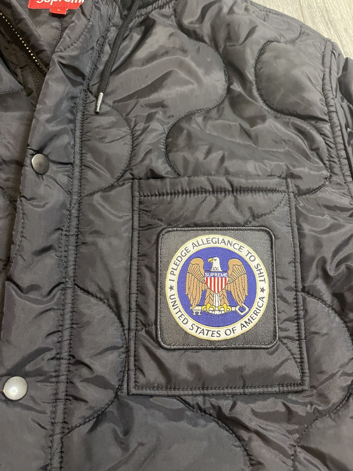 Supreme Supreme Quilted Jacket. “I pledge allegiance to shit” Large Size US L / EU 52-54 / 3 - 2 Thumbnail