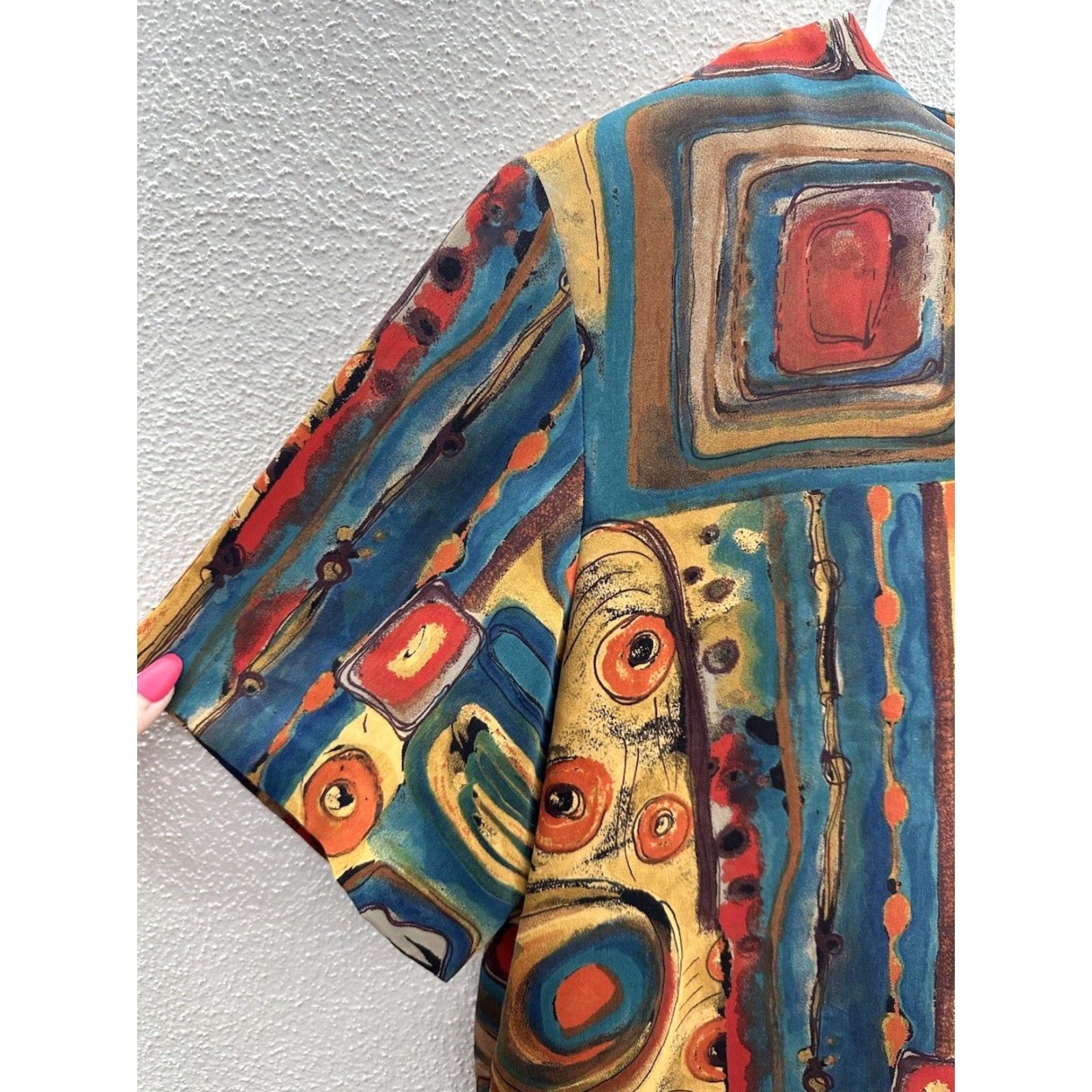 Vintage VINTAGE Kensington Square Womens Blouse Size Small Short Sleeve Abstract Size S / US 4 / IT 40 - 2 Thumbnail