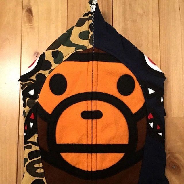 Bape BAPE CAMO Milo Shark Full Zip Hoodie Navy a bathing ape Size US M / EU 48-50 / 2 - 2 Thumbnail