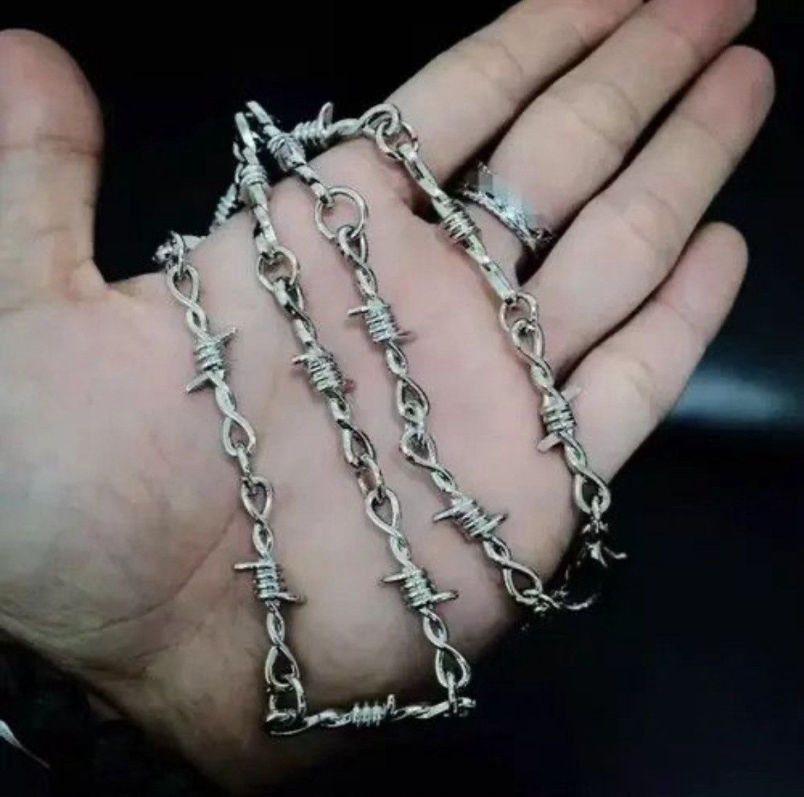 Jewelry Barbed Wire Necklace | Barbed Wire Chain Silver Size ONE SIZE - 7 Thumbnail
