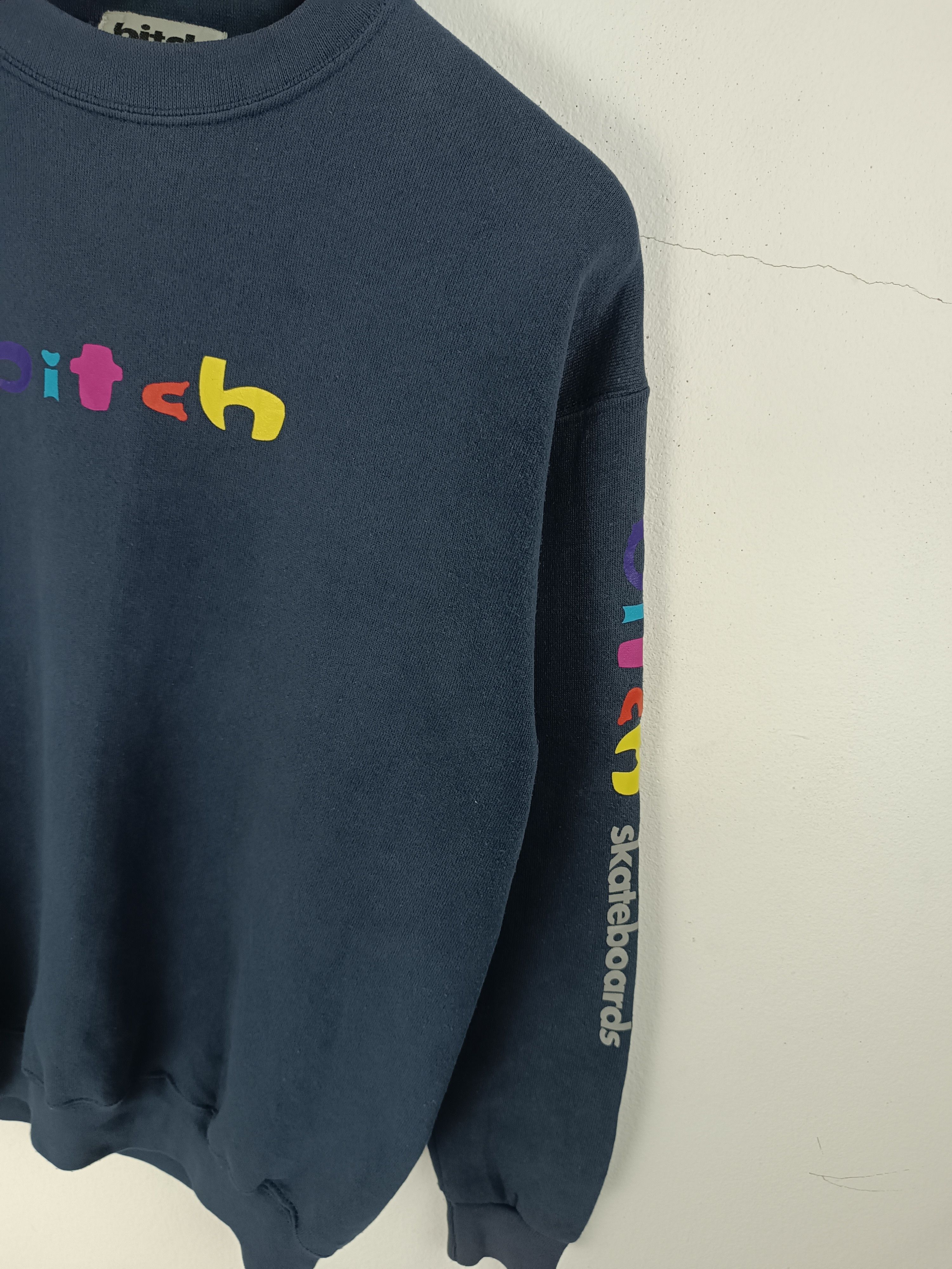 Vintage RARE🔥VINTAGE 90'S BITCH SKATEBOARD SWEATER Size US M / EU 48-50 / 2 - 7 Thumbnail