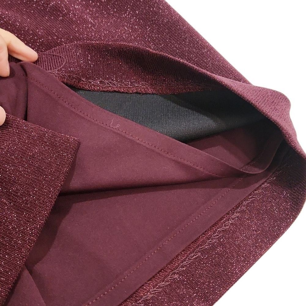 Other Aidan Mattox Cocktail Dress Sz 4 Burgundy Metallic Shimmer Size S / US 4 / IT 40 - 9 Thumbnail