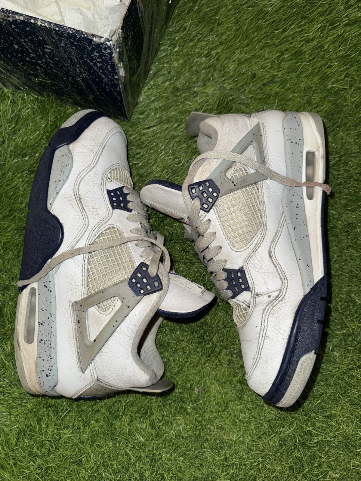 Nike Air Jordan Retro 4 Midnight Navy Sneakers Size US 10 / EU 43 - 6 Thumbnail