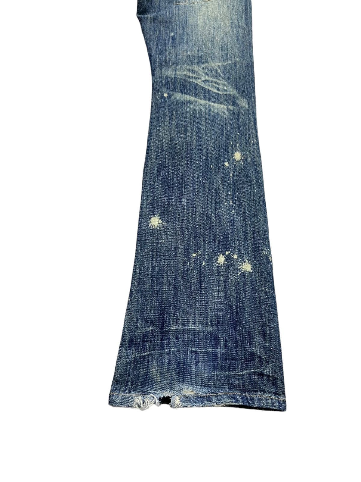 Guru FYE🔥GUMU INTERNATIONAL Punk Ripped Tribal Print Flare Denim Size 31" - 18 Thumbnail