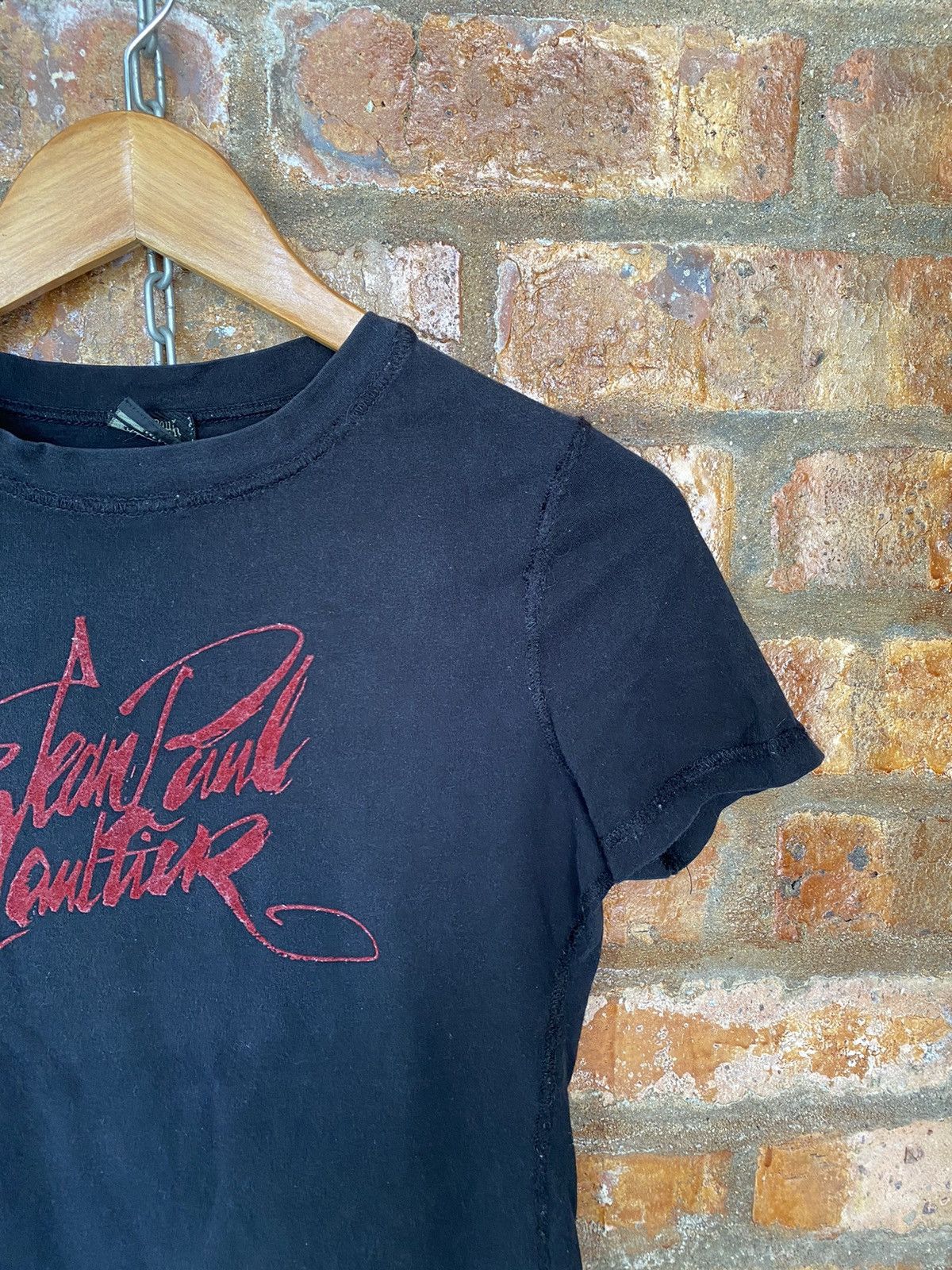 Jean Paul Gaultier 1990s JPG velvet logo tee Size S / US 4 / IT 40 - 4 Thumbnail