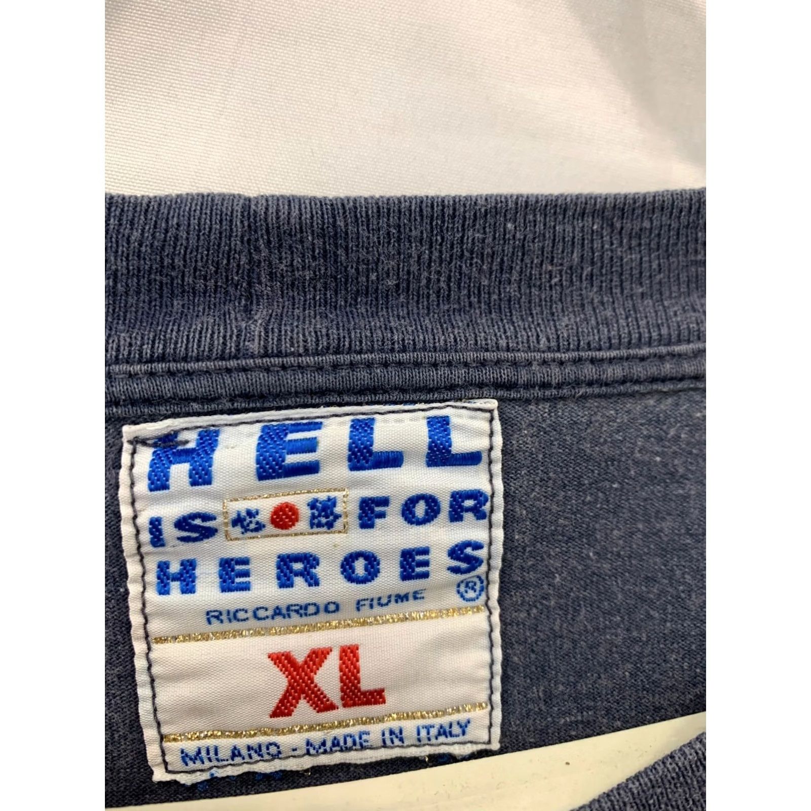Vintage Vtg Hell Is For Heroes Sestriere Long Sleeve Shirt Italy Riccardo Fiume XL Blue Mens T-Shirt 90s Event Size US XL / EU 56 / 4 - 2 Thumbnail