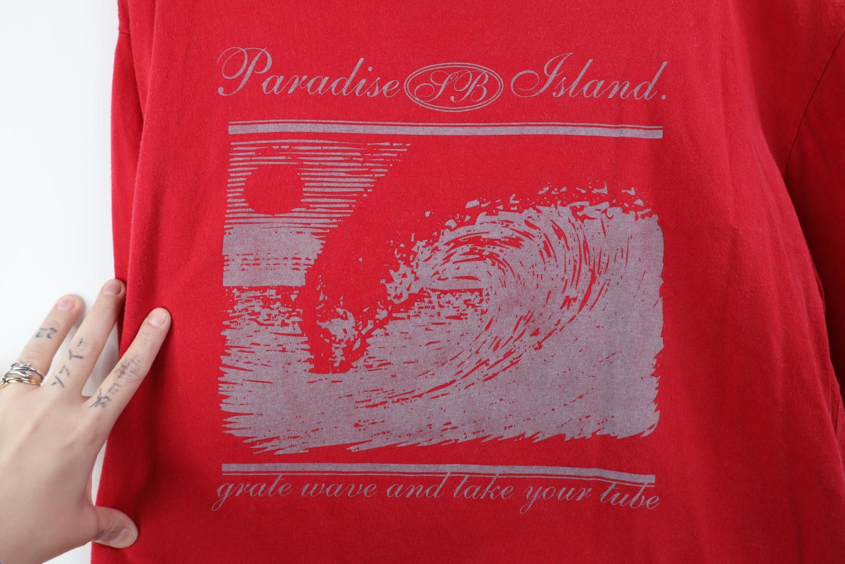 Vintage Vintage 90s Streetwear Paradise Island Wave Tubing T-Shirt Size US L / EU 52-54 / 3 - 4 Thumbnail
