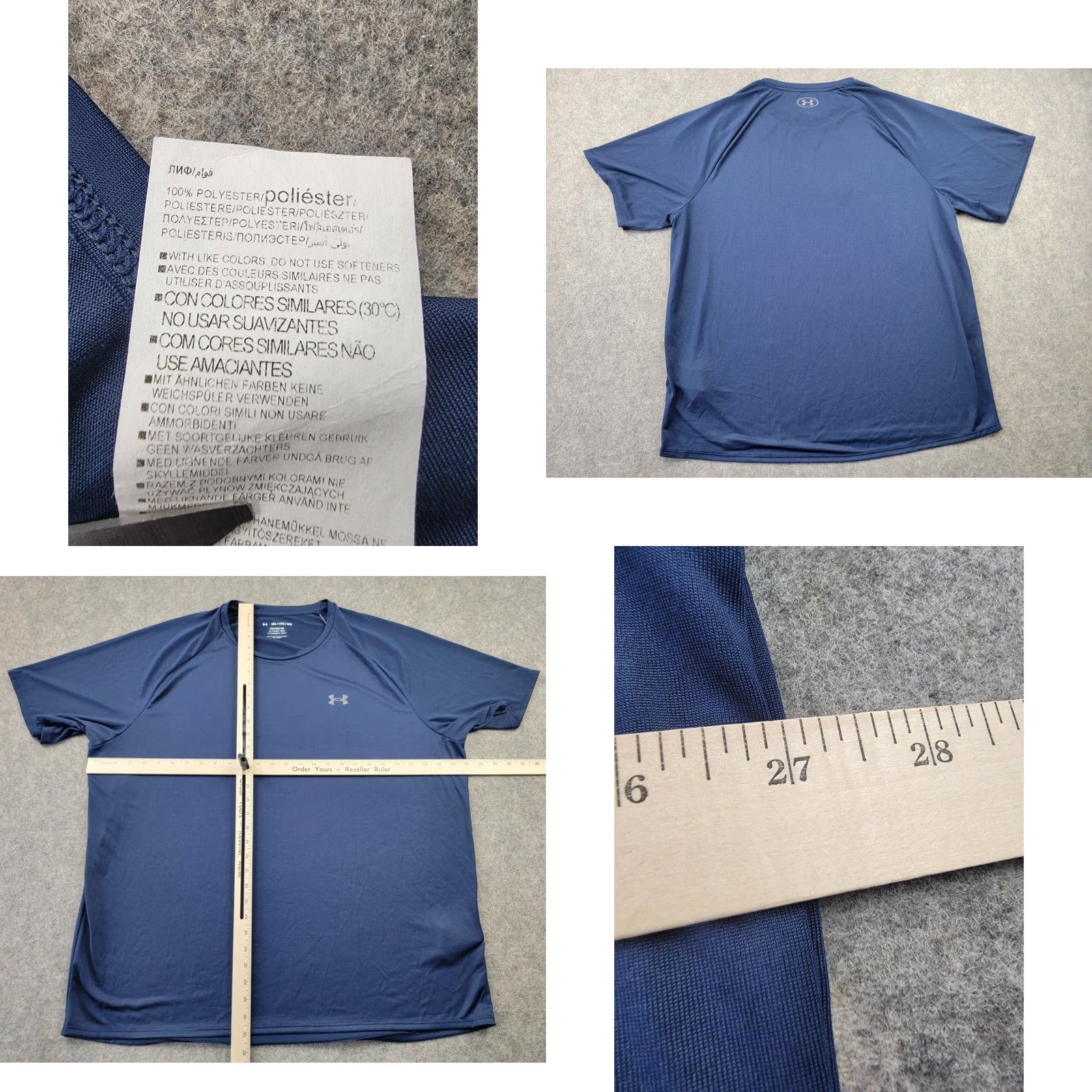 Under Armour Under Armour Tech Tee Mens 3XL Blue Short Sleeve Lightweight Athletic Shirt Sports Gym Training Size US 39 - 8 Thumbnail