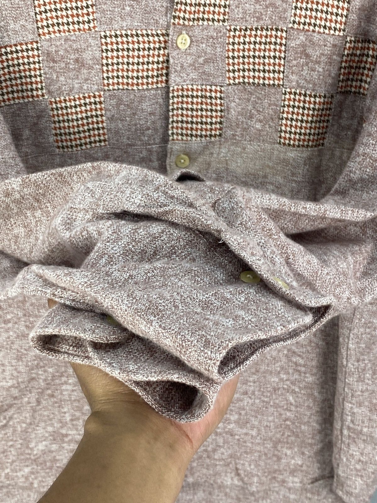 Flannel Mulholland Houndstooth Patchwork Flannel Shirt Size US M / EU 48-50 / 2 - 9 Thumbnail