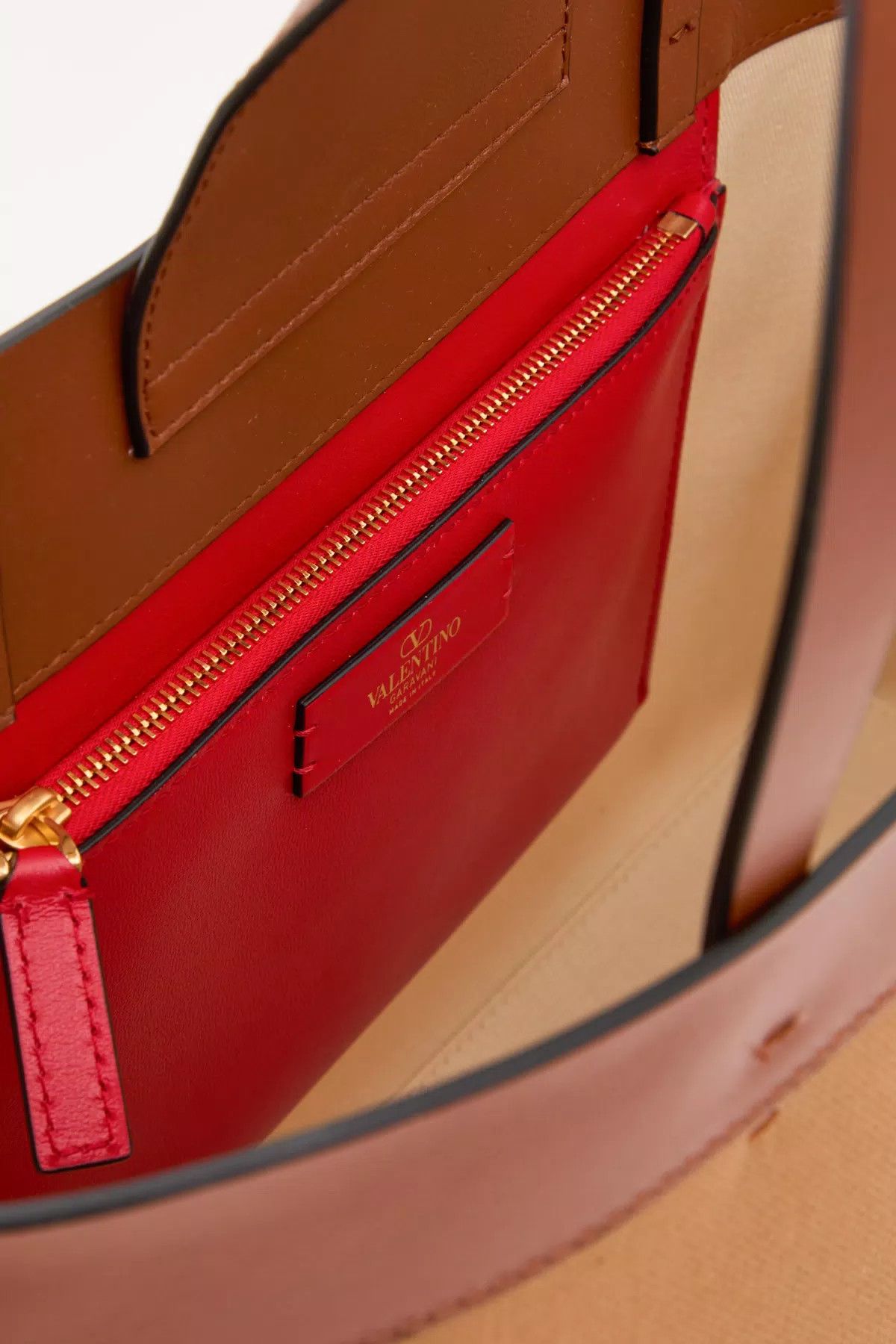 Valentino oc11z0725 Size:OS/Canvas And Calfskin Shopping Bag in Brown Size ONE SIZE - 4 Thumbnail