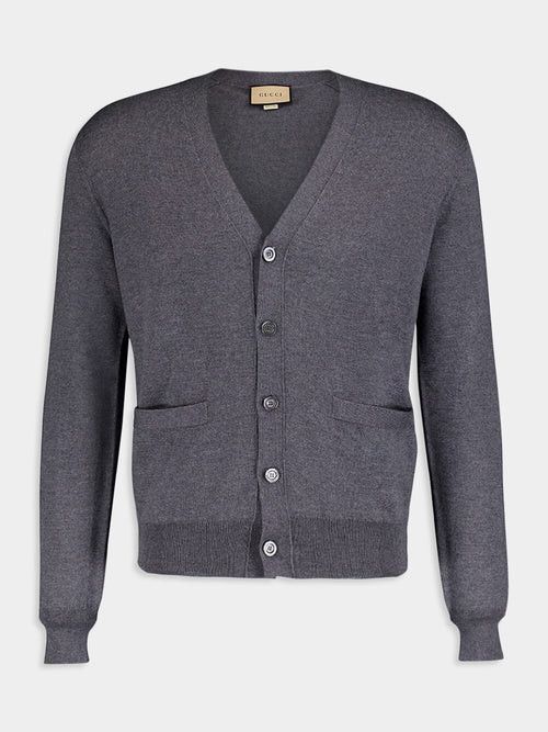 Gucci o1mt1gz0525 Wool Cardigan With Embroidery in Grey Size US L / EU 52-54 / 3 - 1 Thumbnail