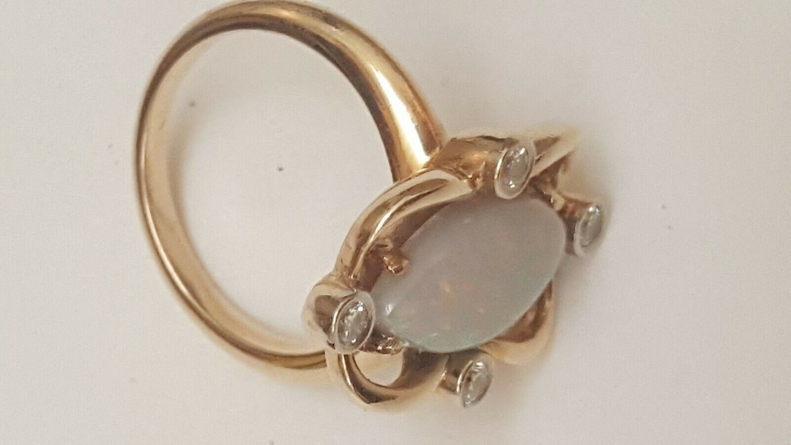 Other Antique 3.20ct Diamonds Australian Opal 14k Y/ Gold Ring Size ONE SIZE - 3 Thumbnail