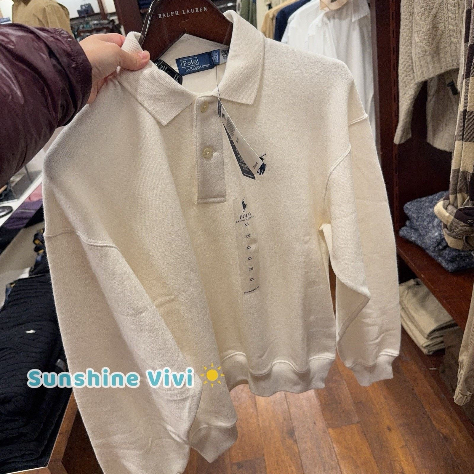 Polo Ralph Lauren NWT Ralph Lauren Woman Fleece Long-Sleeve Polo Sweatshirt Size US XS / EU 42 / 0 - 3 Thumbnail