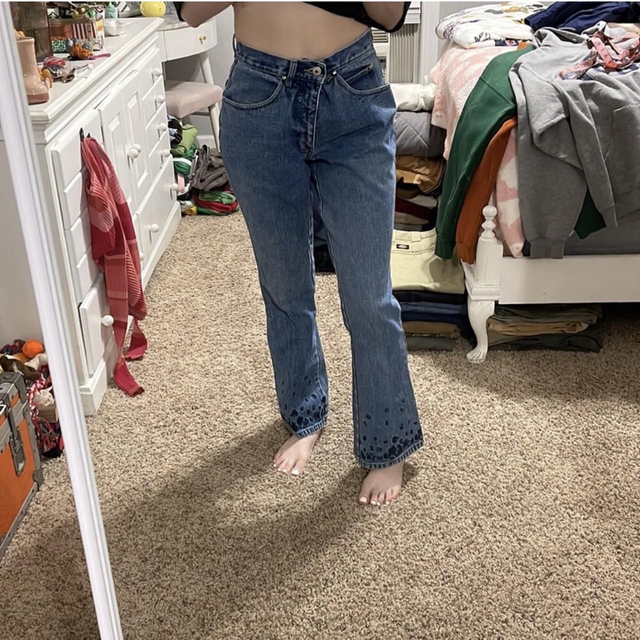 Vintage Vintage Xhilaration Embroidered Jeans Size 29" - 4 Thumbnail