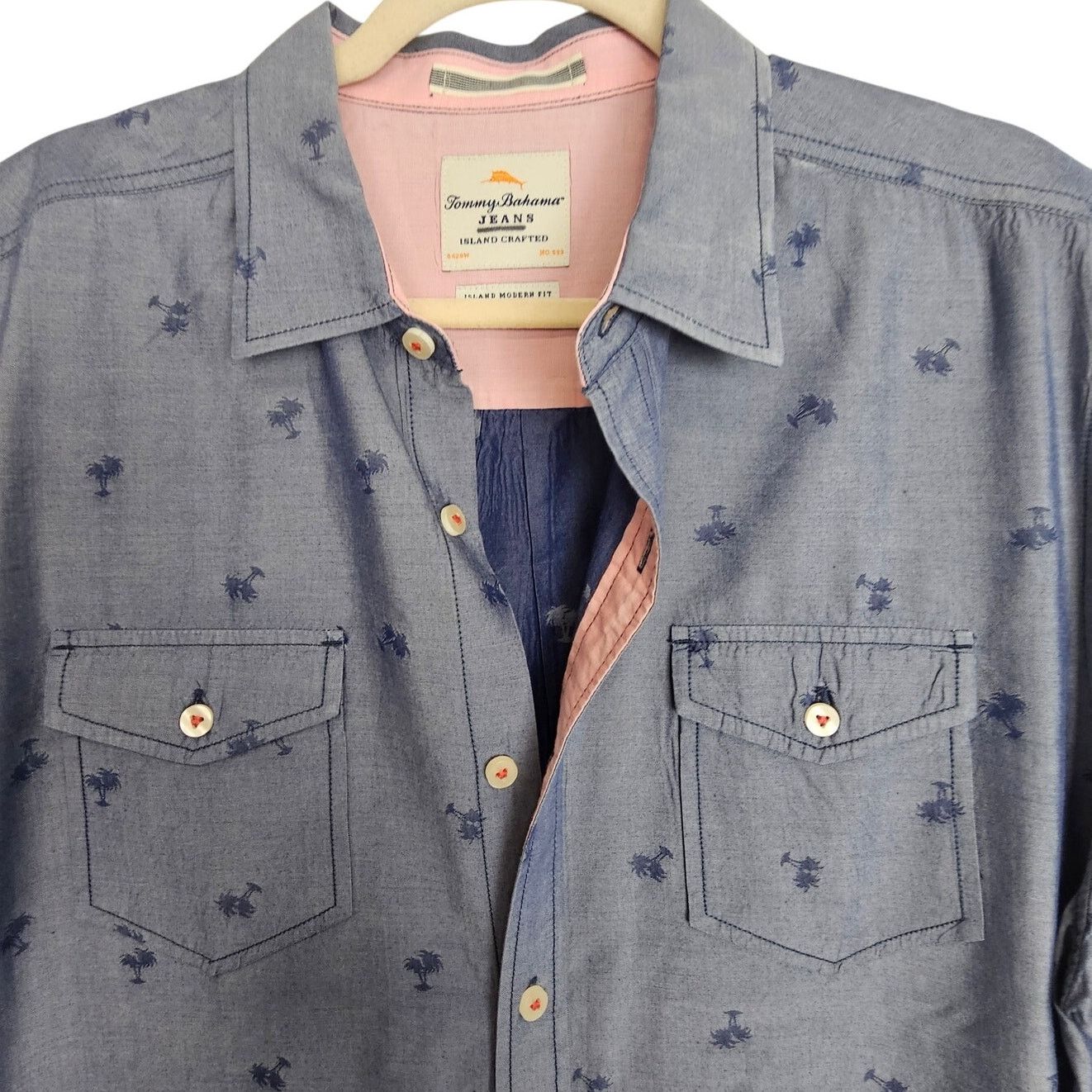Tommy Bahama Tommy Bahama Mens Palm Tree Print Hawaiian Shirt Sz L Resort Size US L / EU 52-54 / 3 - 2 Thumbnail