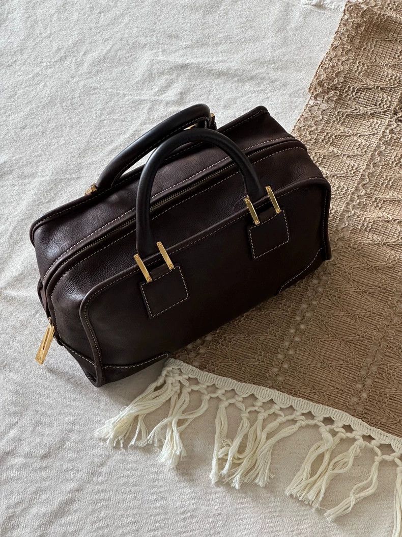 Loewe loewe Brown tortoiseshell beaded bag in washed skin 2503-Ne Size ONE SIZE - 5 Thumbnail