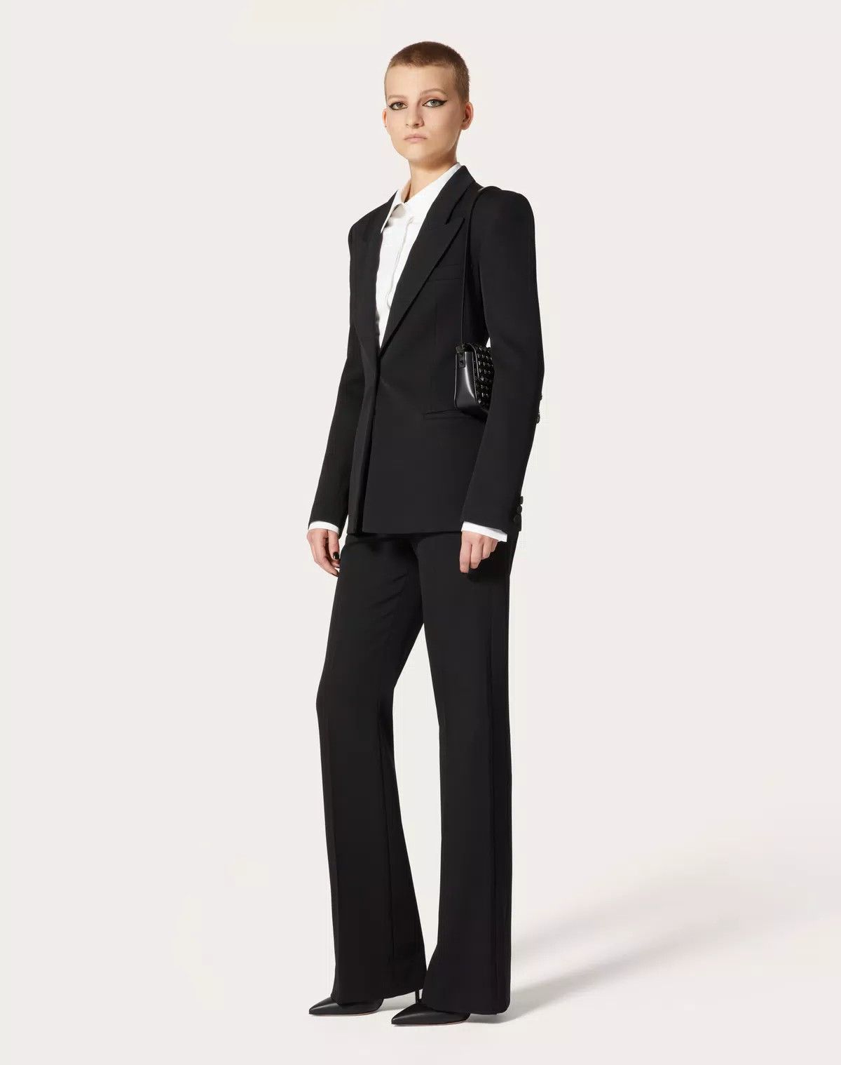 Valentino o1s1wg110625 Blazer In Grisaille in Black Size M / US 6-8 / IT 42-44 - 3 Thumbnail