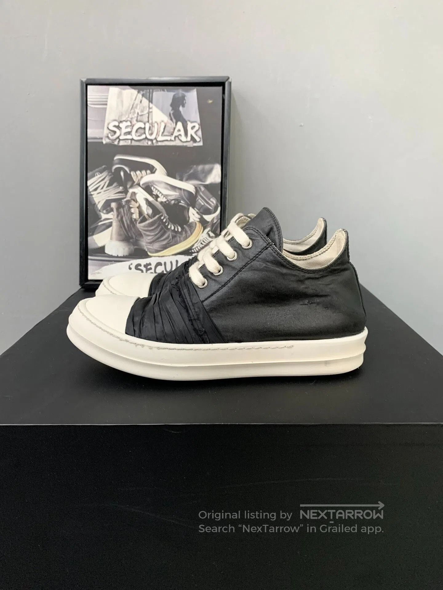 Rick Owens rick owens black and white low-top sneakers. Size US 6 / IT 36 - 3 Thumbnail