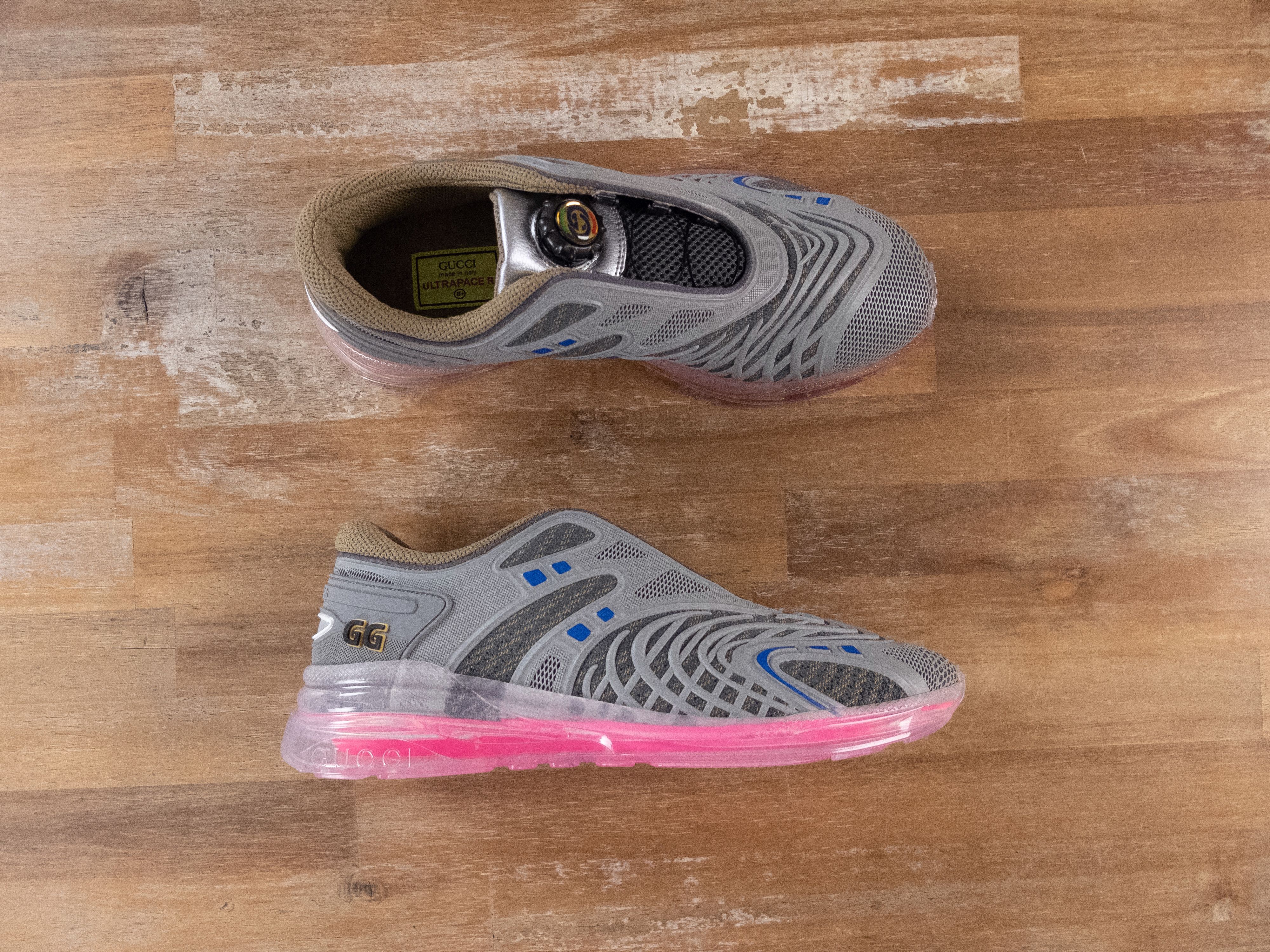 Gucci GUCCI Ultrapace R grey pink low sneakers - 9 US / 8.5 UK Size US 9 / EU 42 - 1 Thumbnail
