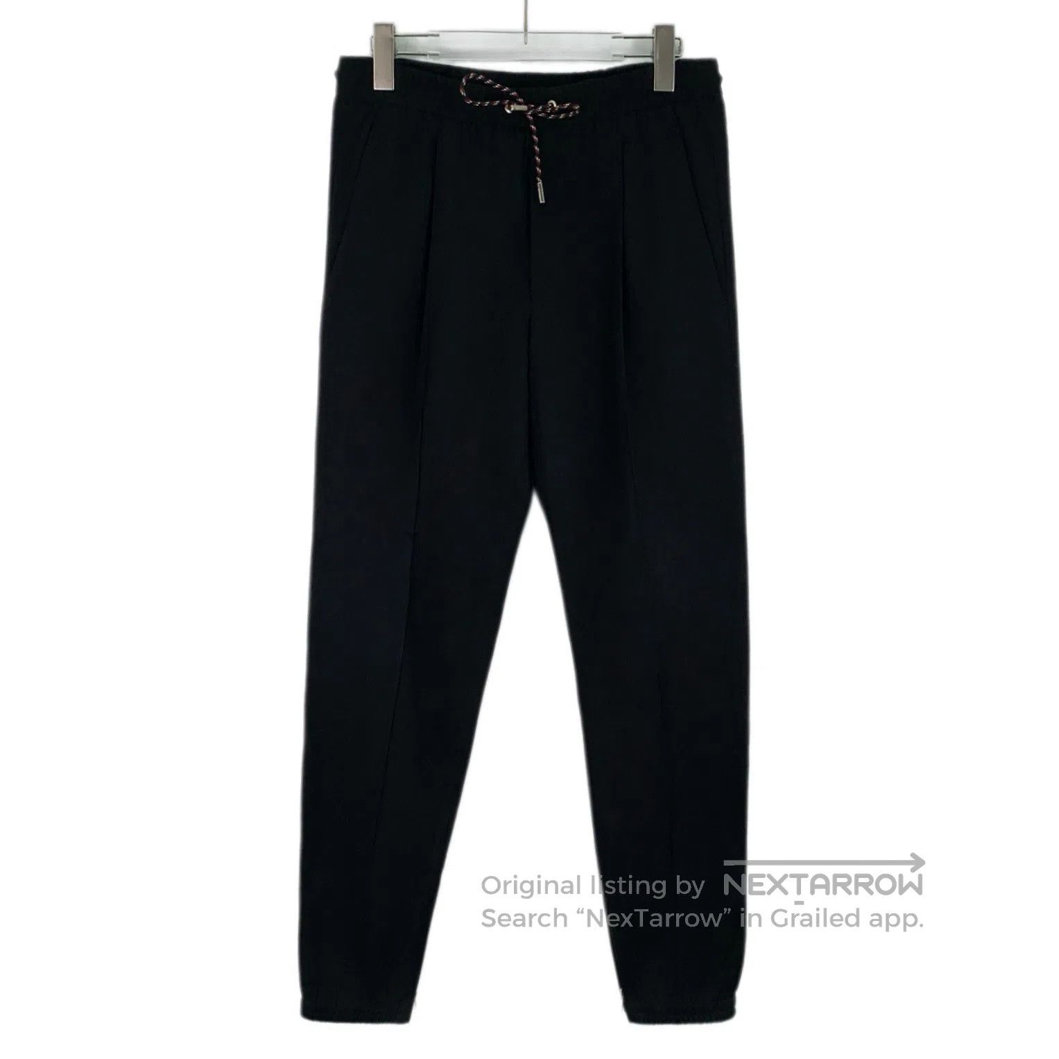 Dior Dior Black Wool Drawstring Elastic Waist Casual Trousers| Size US 30 / EU 46 - 1 Thumbnail
