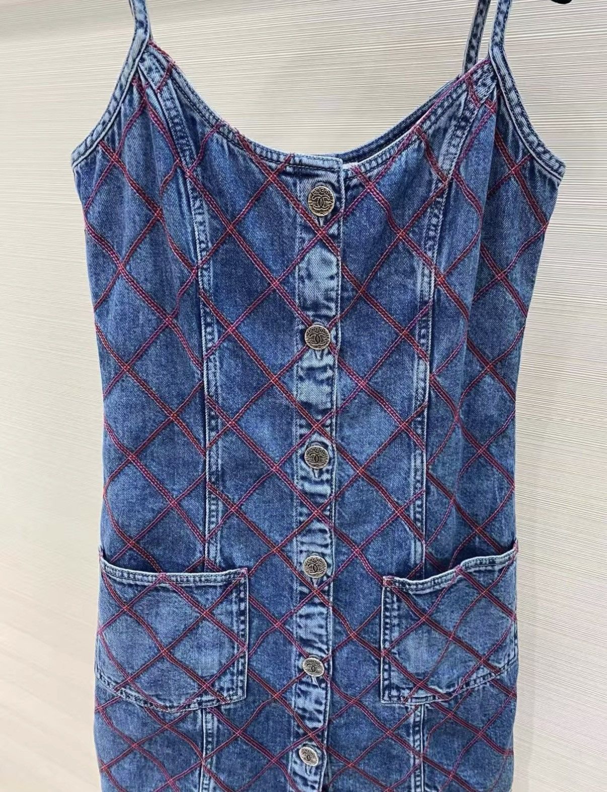 Chanel Chanel 22M Coco Beach Classic Quilted Denim Slip Dress J33 Size XS / US 0-2 / IT 36-38 - 4 Thumbnail