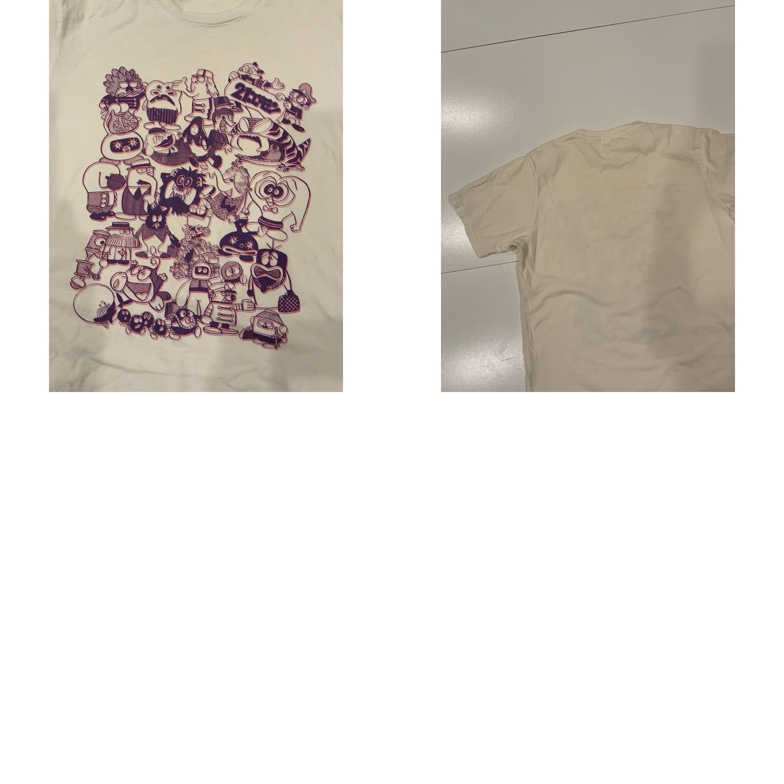 Uniqlo **UT Uniqlo Monsters Characters Crowd Scene Graphic White T-Shirt XL** User: **UT Uniqlo Monsters Characters Crowd Scene Graphic White T-Shirt XL** Size US XL / EU 56 / 4 - 8 Thumbnail