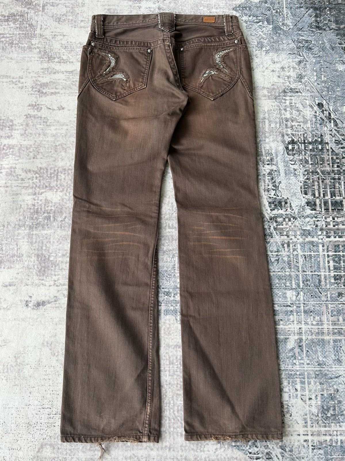 If Six Was Nine Flared Nicole Club Brown Snake Pants Size US 30 / EU 46 - 6 Thumbnail
