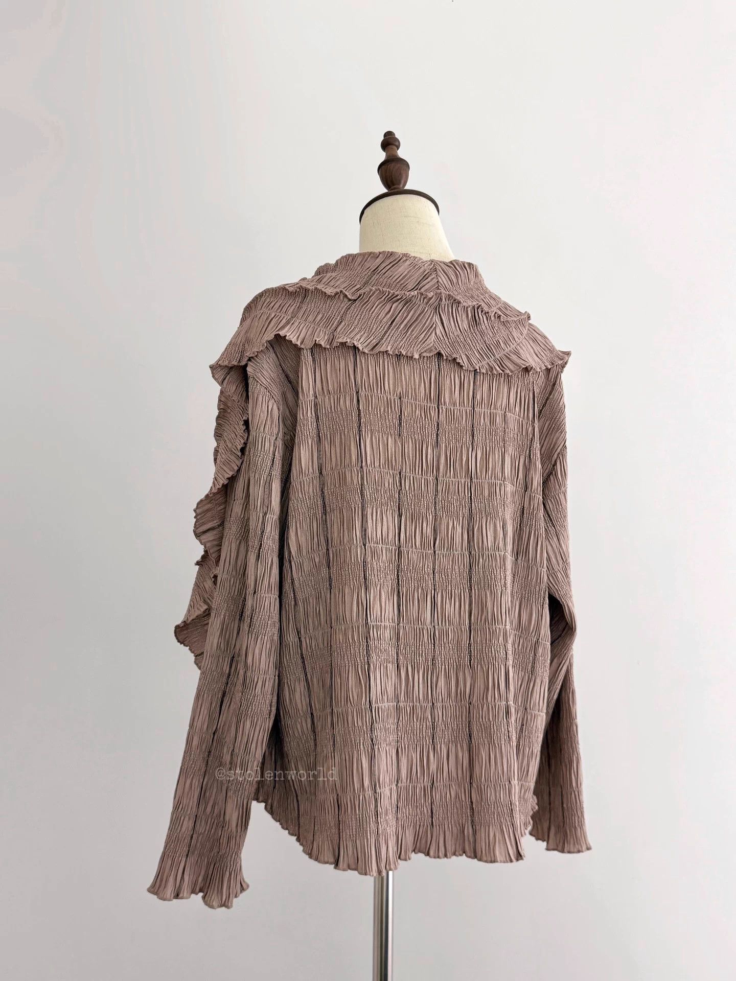 Issey Miyake Issey Miyake 1990 SS soft gray pink lace pleated cardigan Size M / US 6-8 / IT 42-44 - 7 Thumbnail