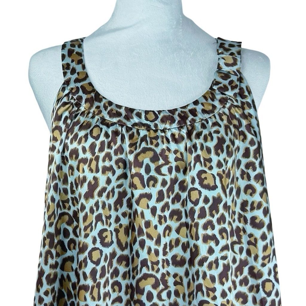 Bcbgmaxazria BCBGMAXAZRIA Women's Slip Dress Aqua Blue Leopard Print L/XL Size L / US 10 / IT 46 - 1 Thumbnail