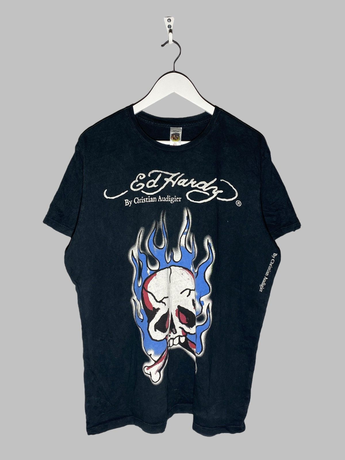 Ed Hardy × Japanese Brand Vintage Ed Hardy by Christian Audigier Skull Logo Rare Shirt Size US XL / EU 56 / 4 - 1 Thumbnail