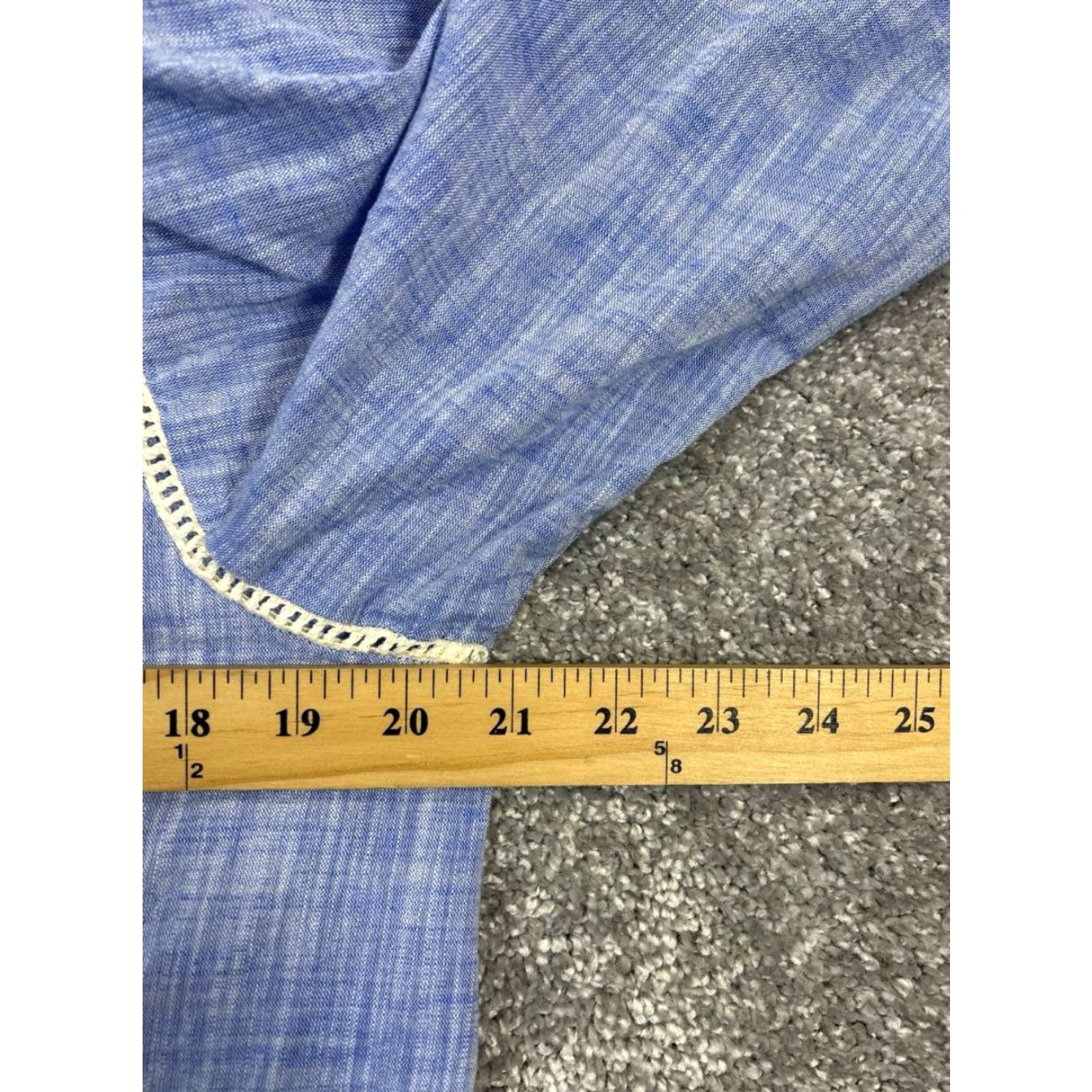 Zara Zara Blouse Women's XS Blue Cotton V-Neck Long Sleeve Casual Shirt Spring Summer Size XS / US 0-2 / IT 36-38 - 7 Thumbnail