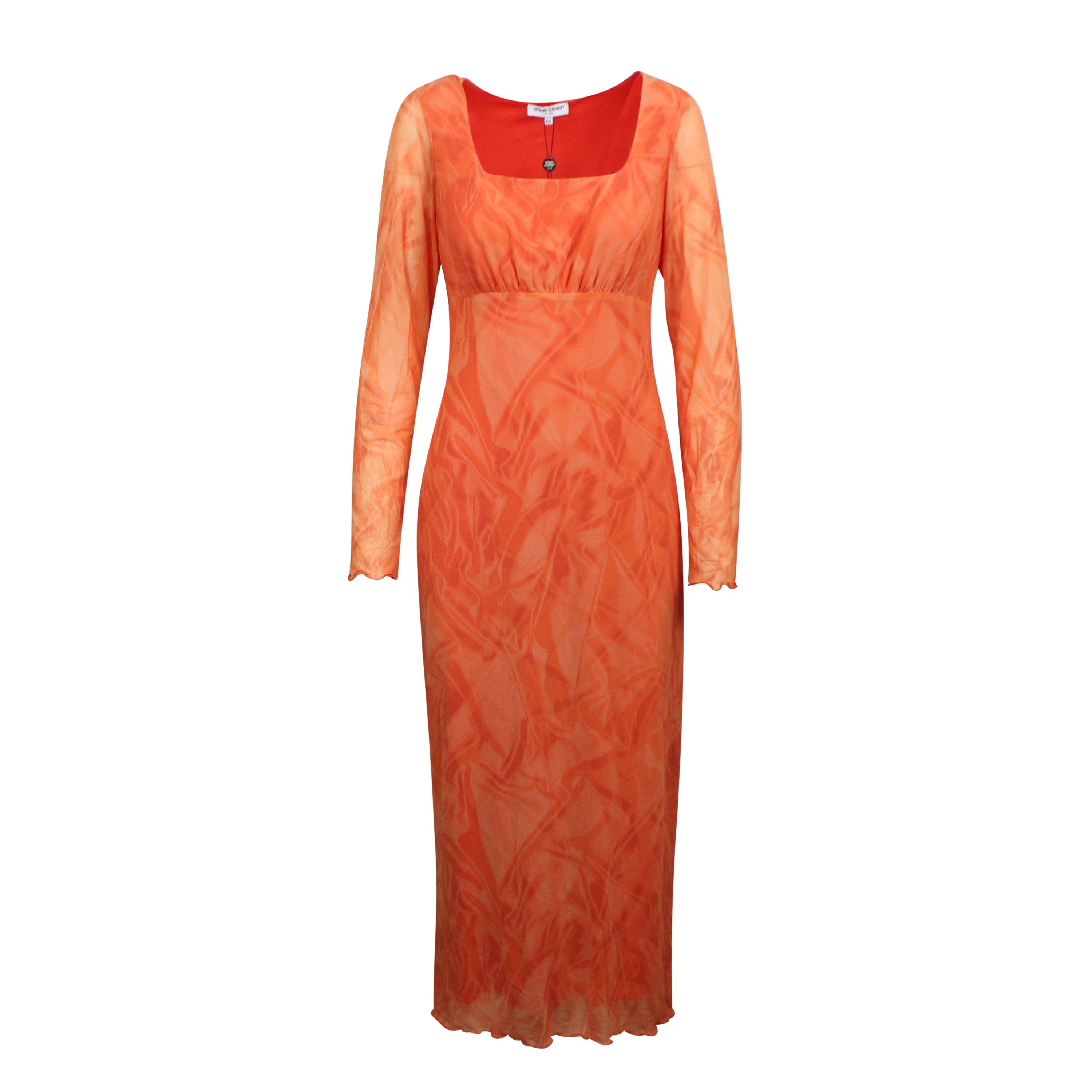 image of Opening Ceremony Clementine Orange Mesh Empire Dress Size L, Women's