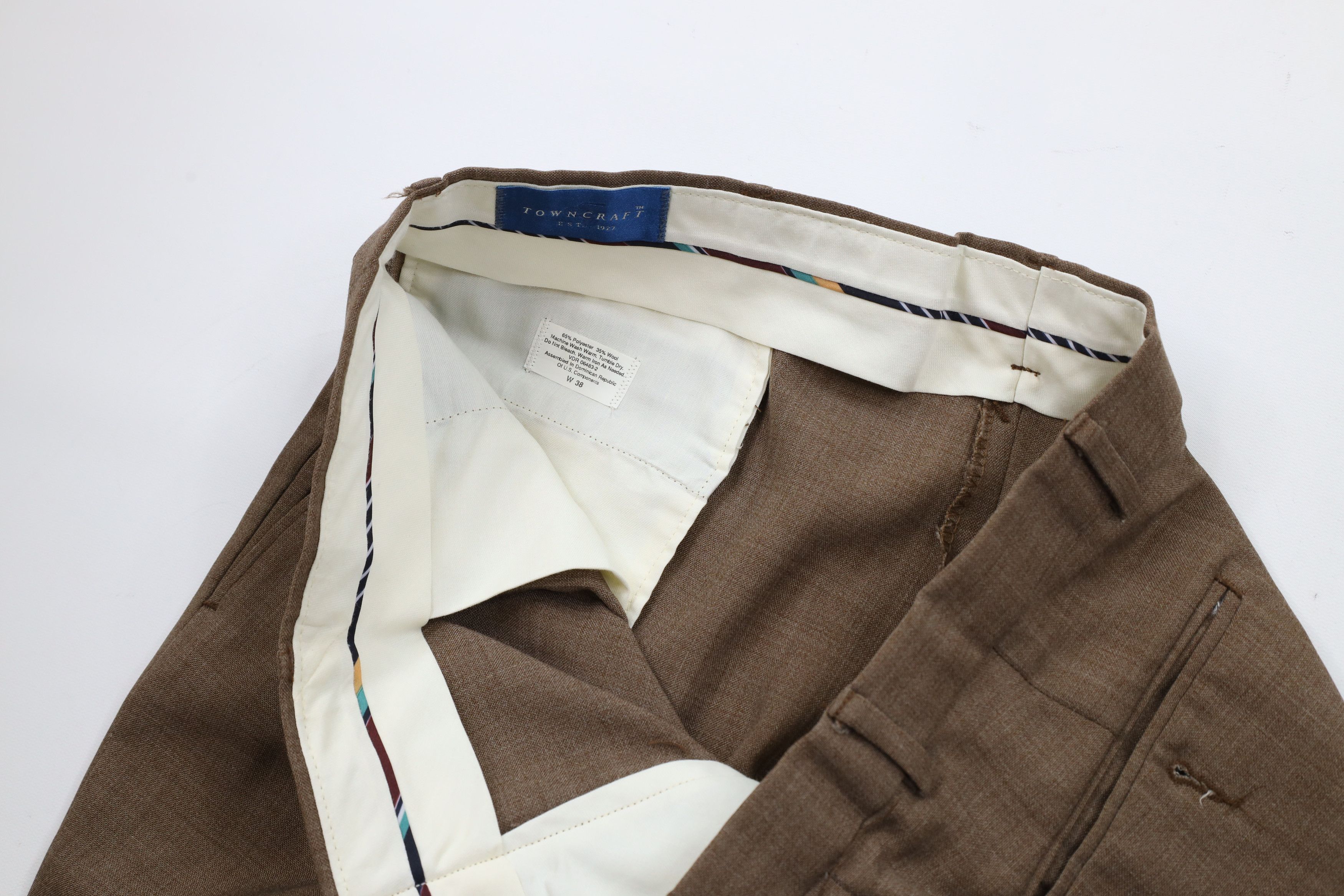 Vintage Vintage 90s Streetwear Wide Leg Chino Pants Brown Wool Size US 38 / EU 54 - 6 Thumbnail