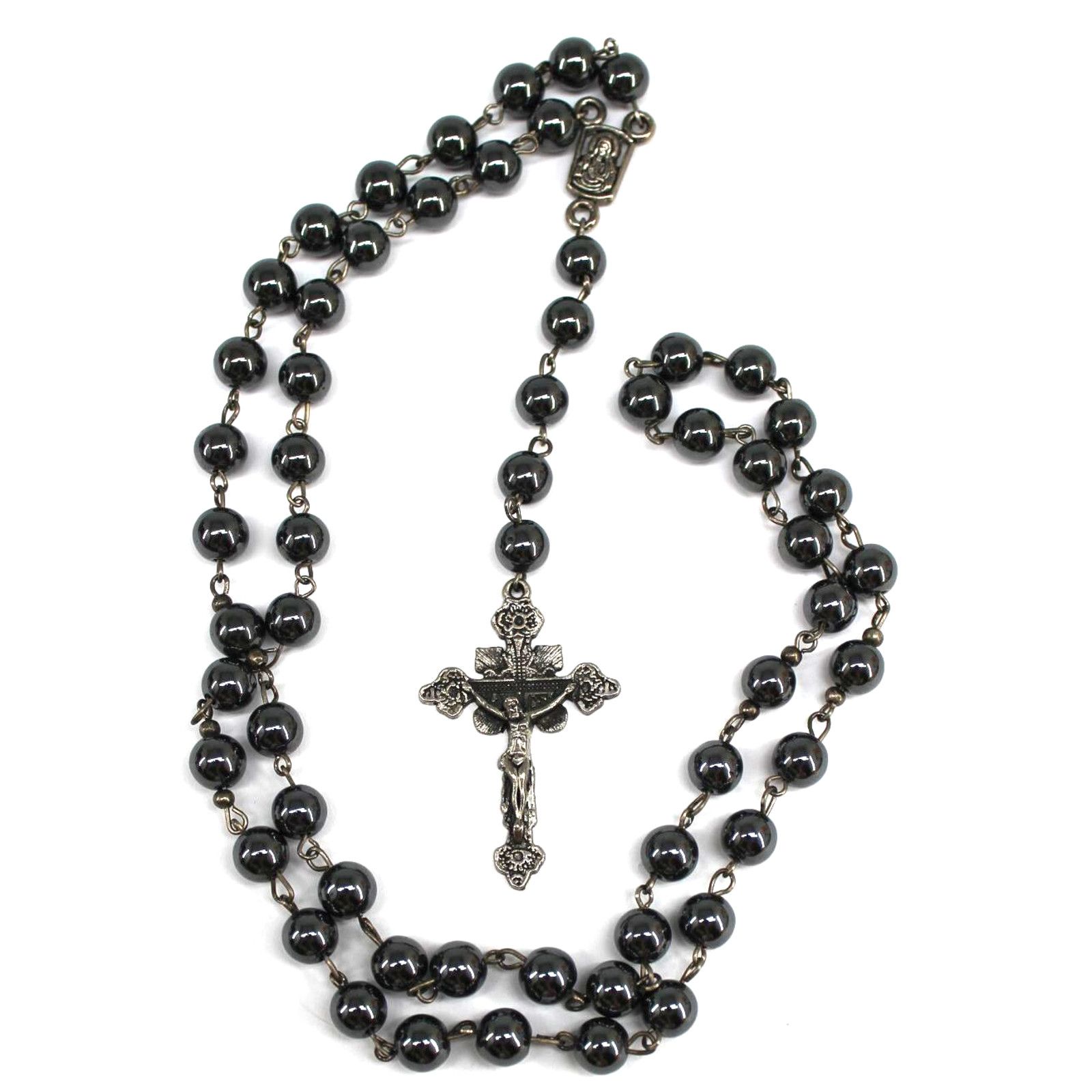 Other Vintage Catholic Hematite Ball Necklace Rosary 28" Size ONE SIZE - 1 Thumbnail