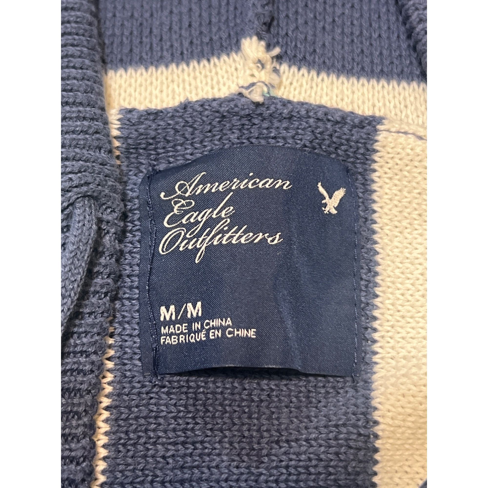 American Eagle Outfitters American Eagle Outfitters Striped Knit Hoodie Pullover Sweat Size US M / EU 48-50 / 2 - 4 Thumbnail