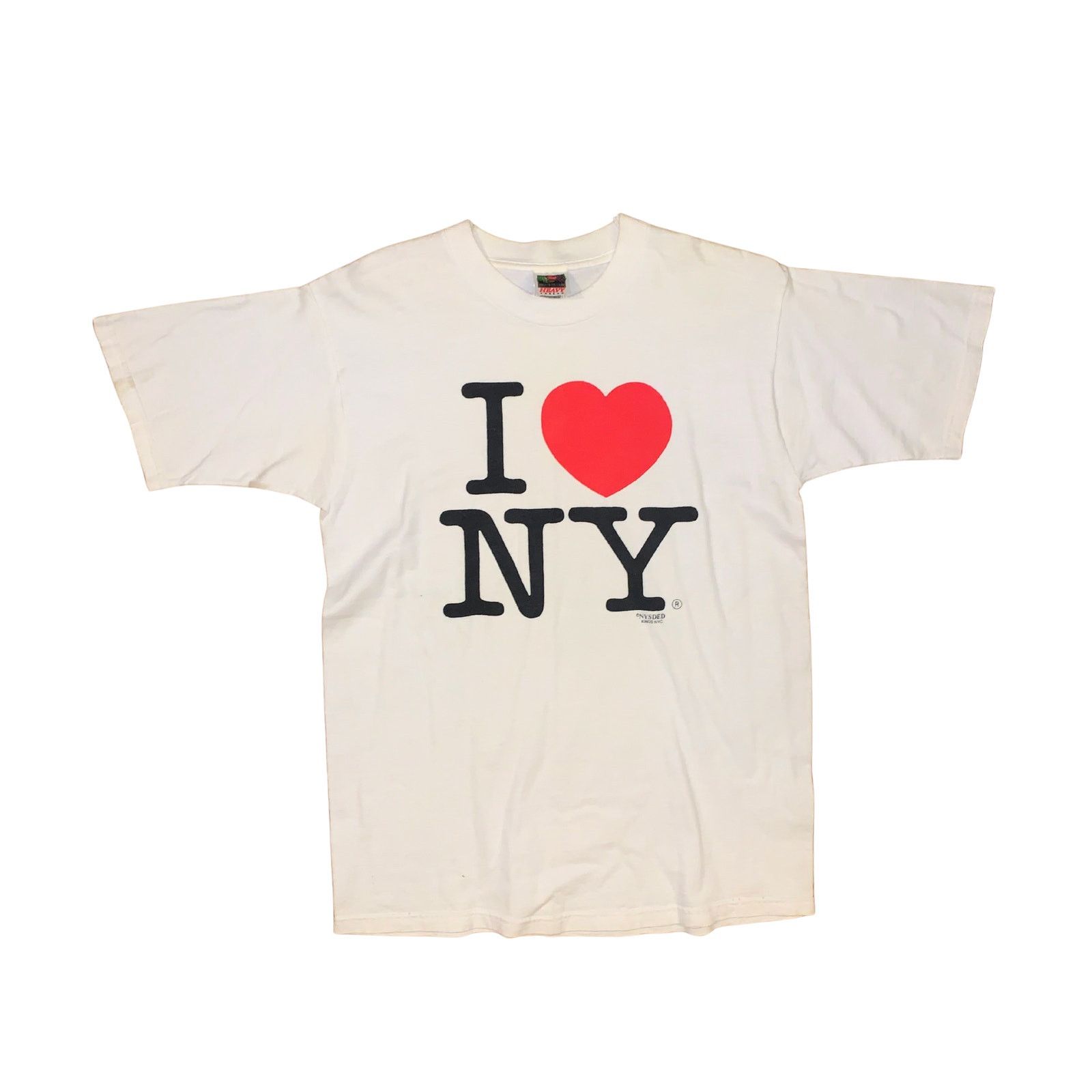 Fruit Of The Loom × Vintage I ❤️ NY Single Stitch T-Shirt White Medium Fruit of the Loom Size US M / EU 48-50 / 2 - 1 Thumbnail