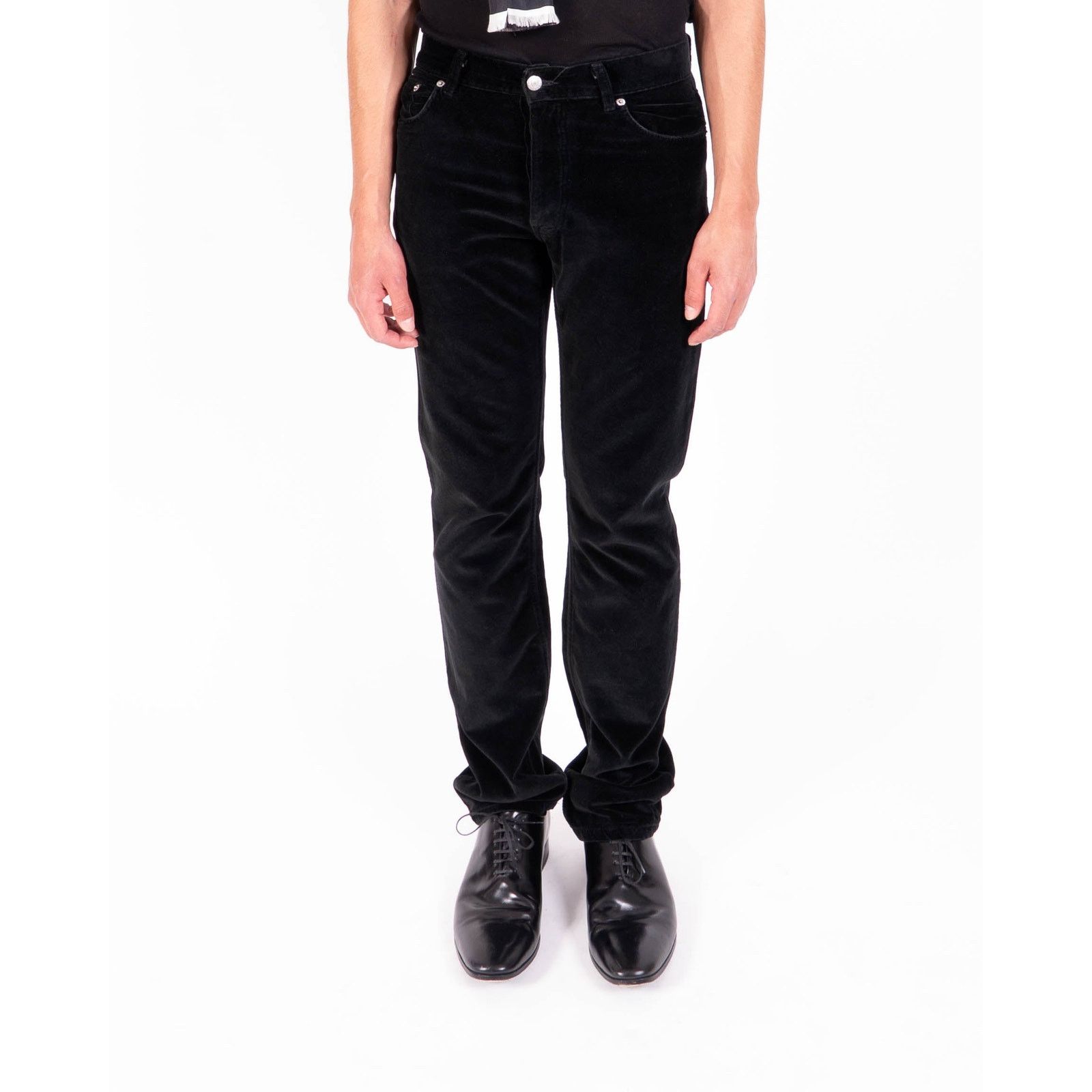 Helmut Lang FW97 Straight-Leg Jeans in Black Velvet Size US 30 / EU 46 - 3 Thumbnail