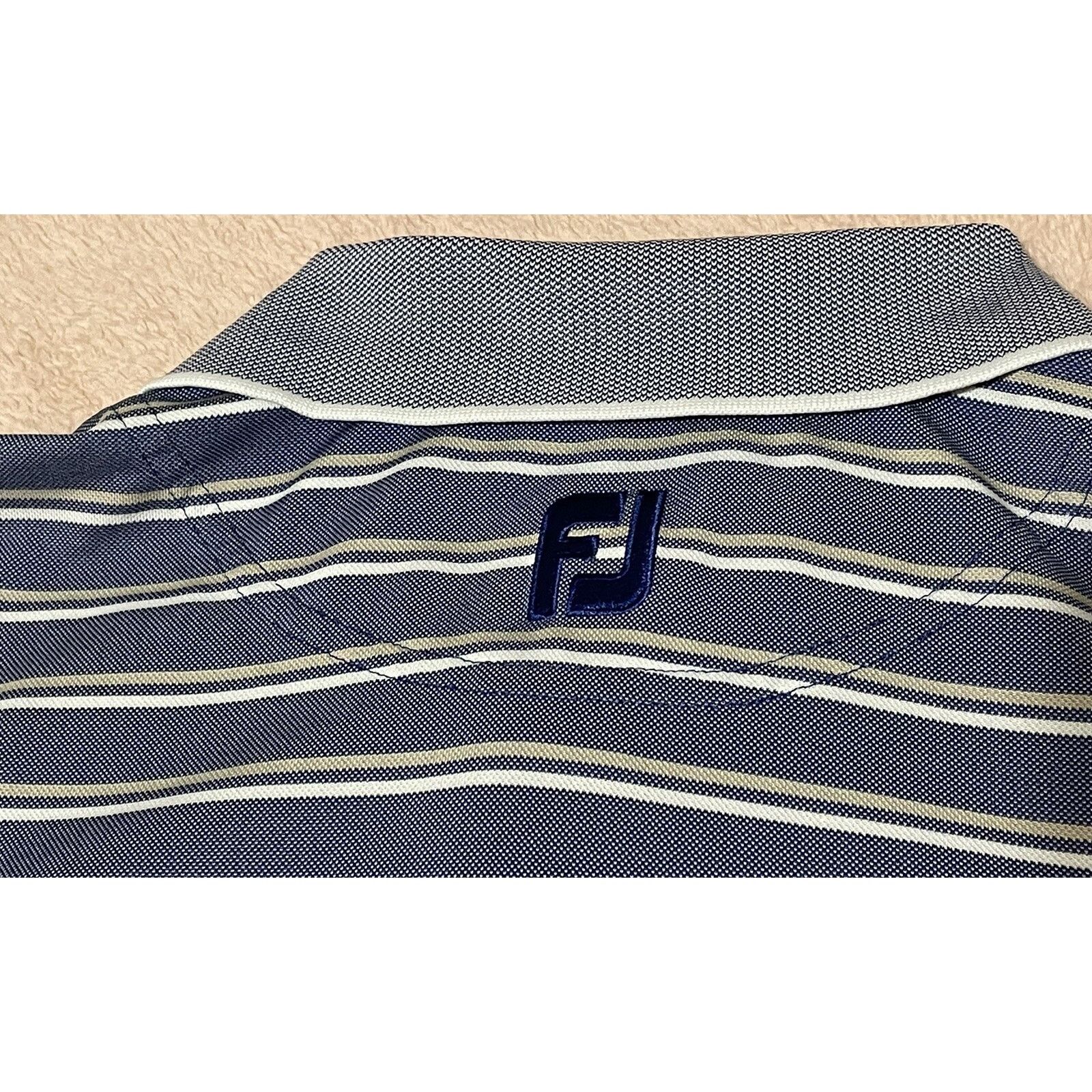 Footjoy FootJoy ProDry Golf Polo Shirt Mens Large Blue White Striped Size US L / EU 52-54 / 3 - 5 Thumbnail