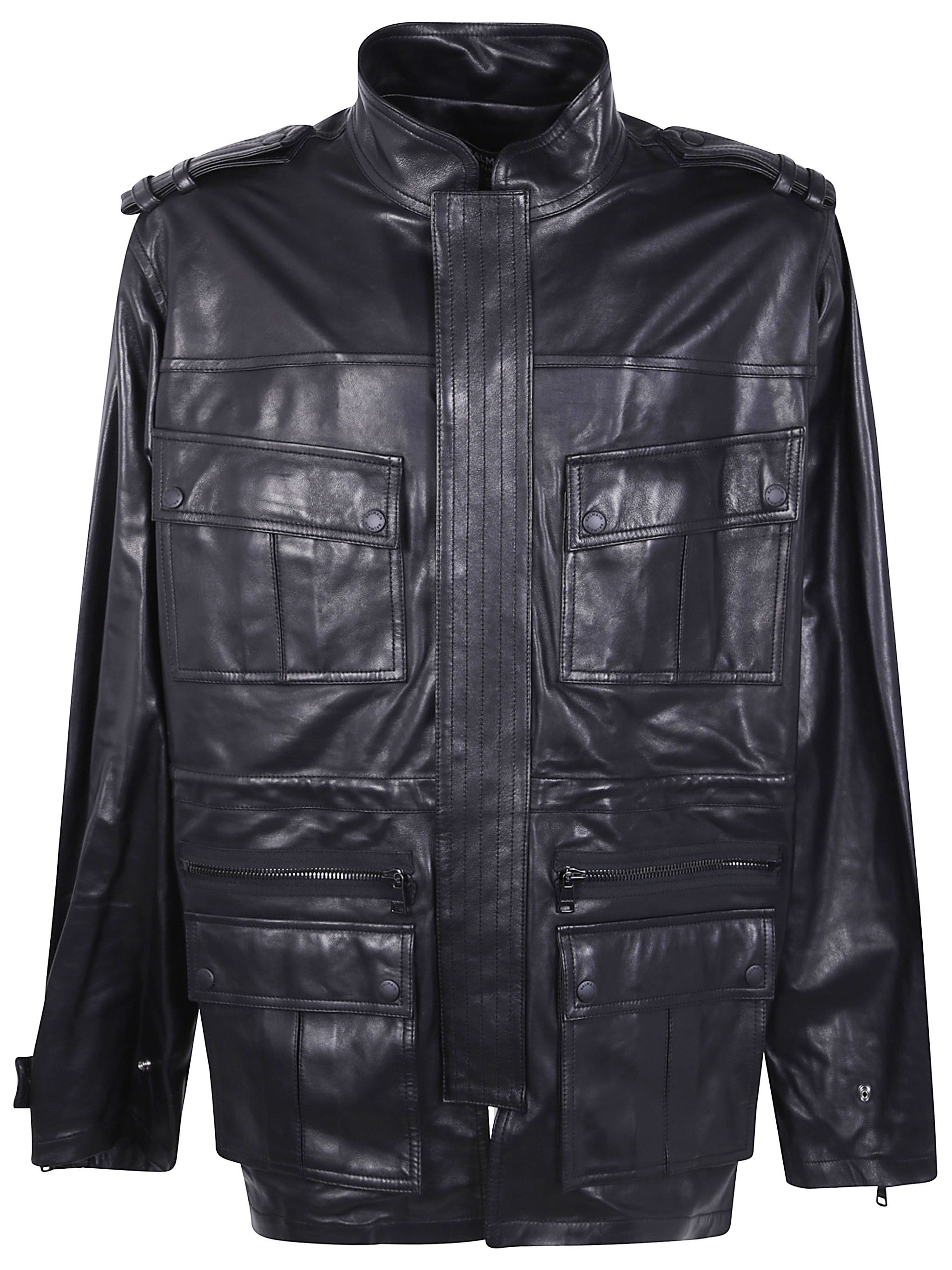 Balmain LAMBSKIN LEATHER MID LENGTH PARKA Size US L / EU 52-54 / 3 - 1 Thumbnail