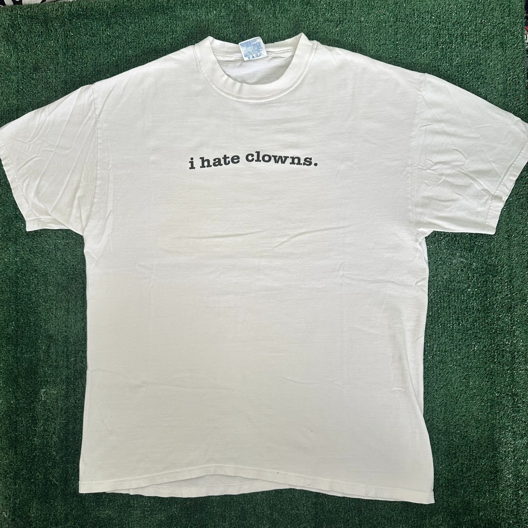 Hanes Vintage Y2K I Hate Clowns T-Shirt Funny Quote Slogan Tee Size US XL / EU 56 / 4 - 1 Thumbnail
