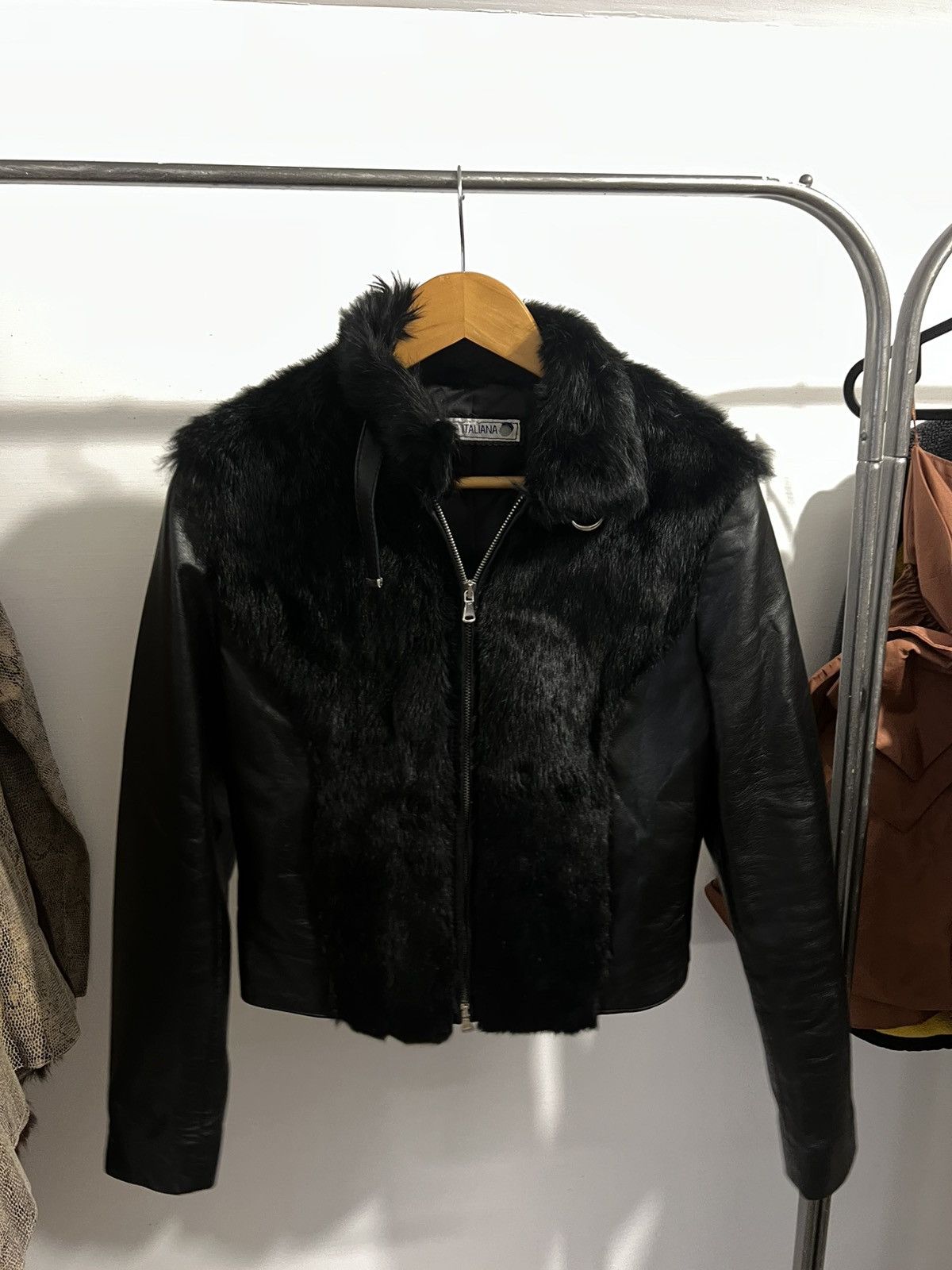 Vintage Vintage leather and rabbit furr jacket Size US XXS / EU 40 - 1 Thumbnail