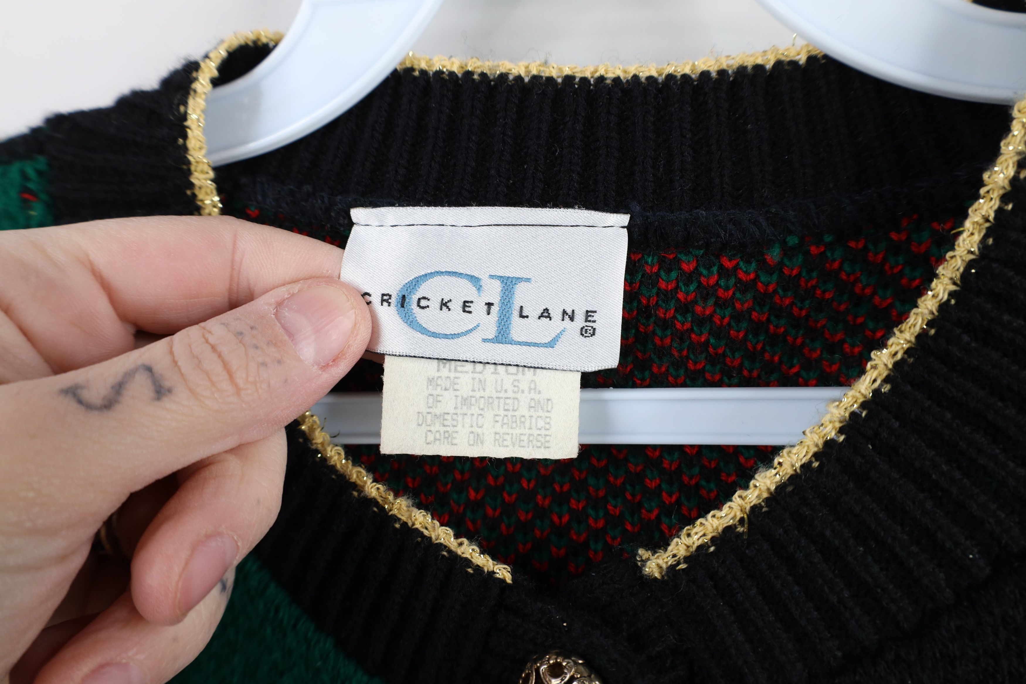 Vintage Vintage 90s Streetwear Patchwork Knit Cardigan Sweater USA Size M / US 6-8 / IT 42-44 - 8 Thumbnail